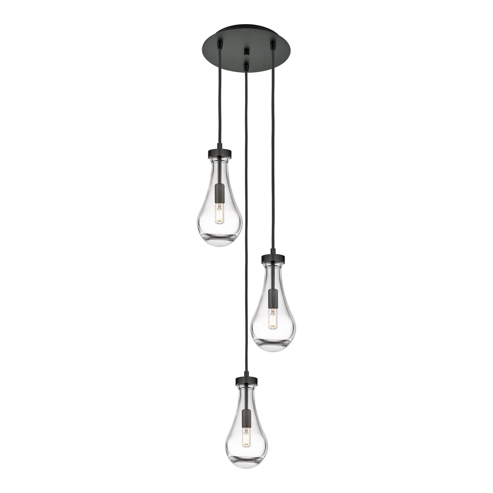 Shown in Matte Black finish and Clear glass and Clear Glass shade