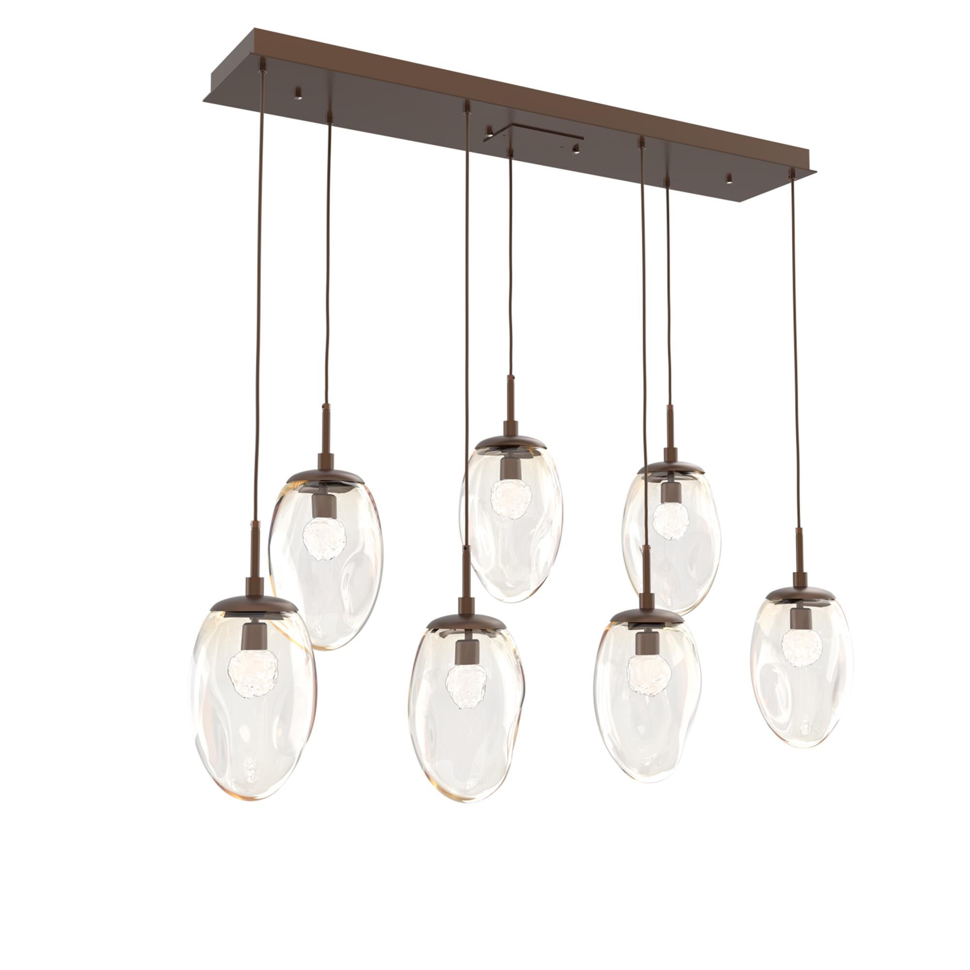 Shown in Burnished Bronze finish and Floret Inner And Amber Outer glass