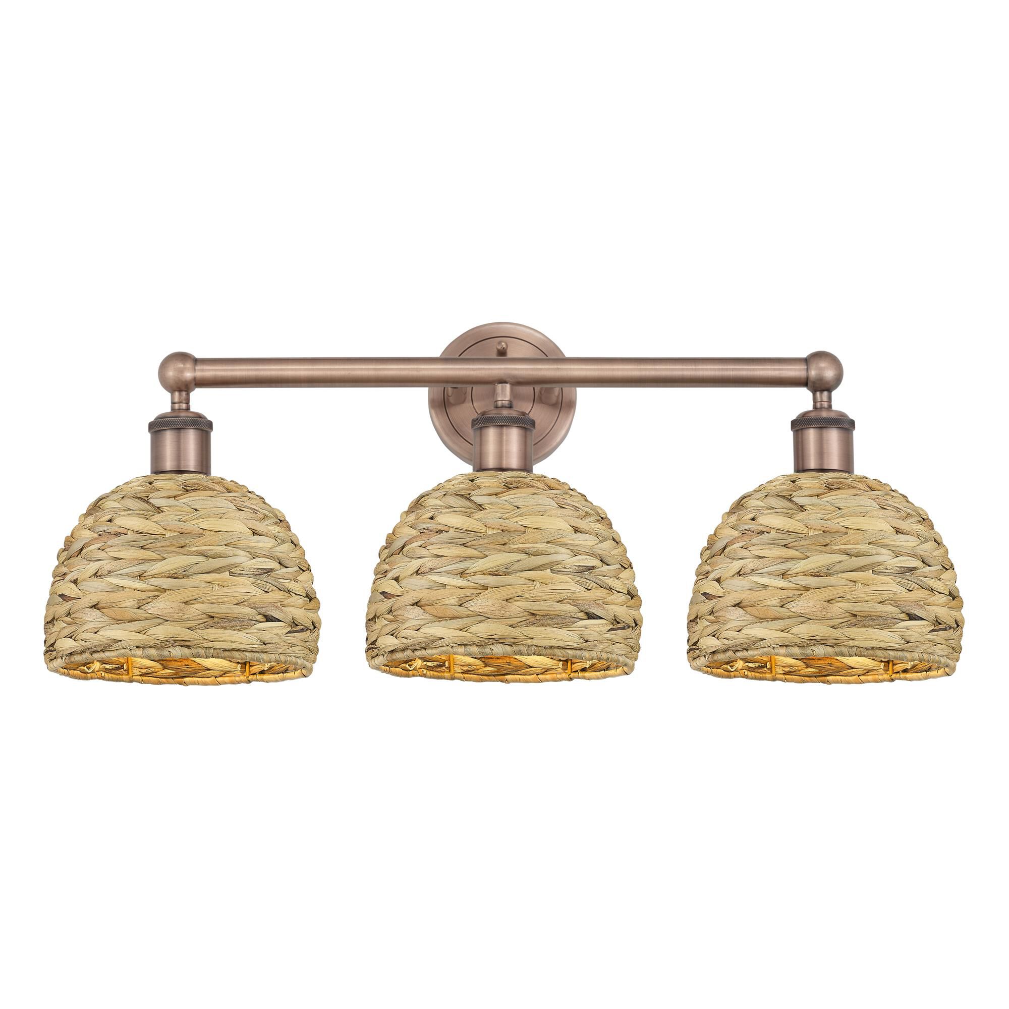 Shown in Antique Copper finish and Natural shade