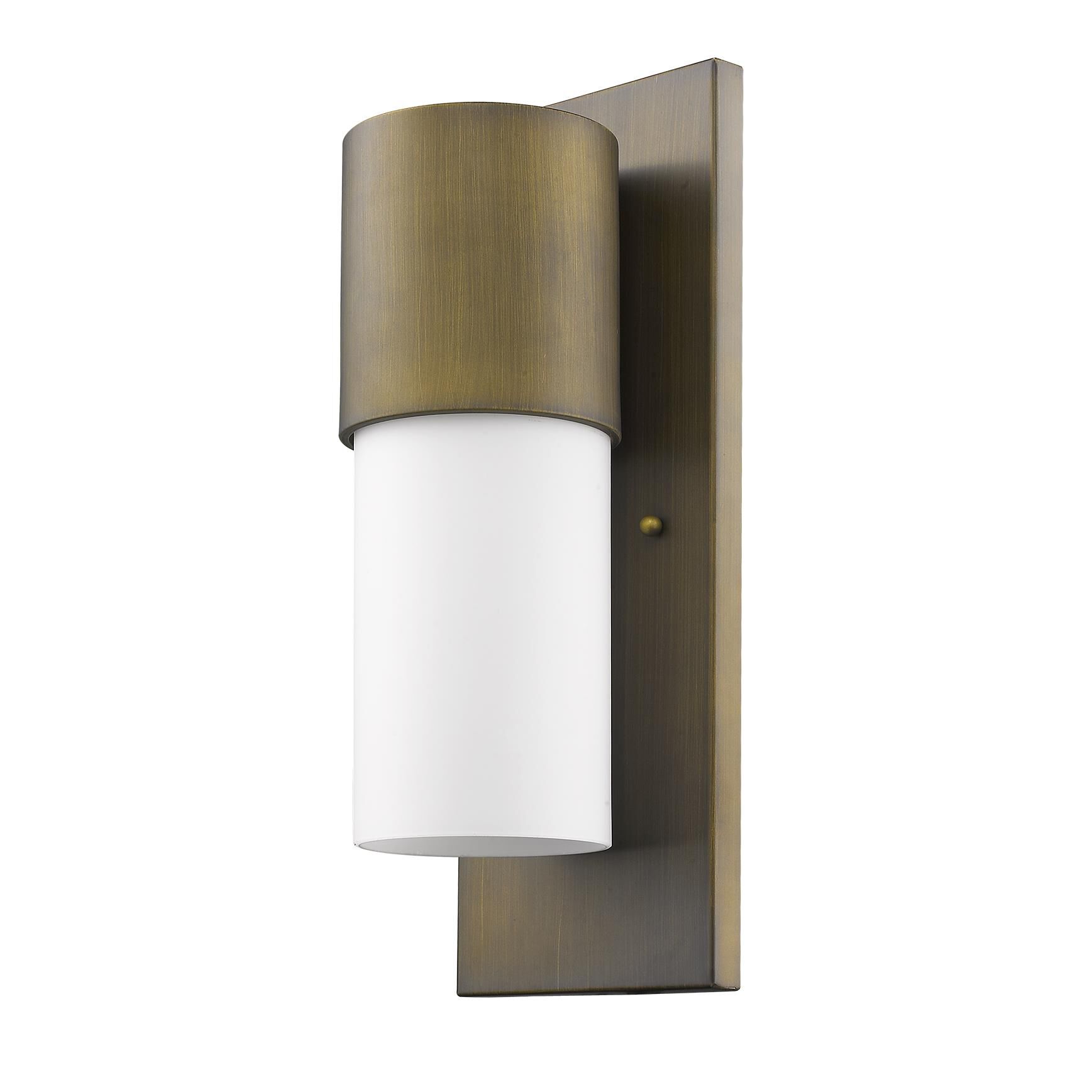 Shown in Raw Brass finish and Opal glass and Opal Cylindrical Glass shade