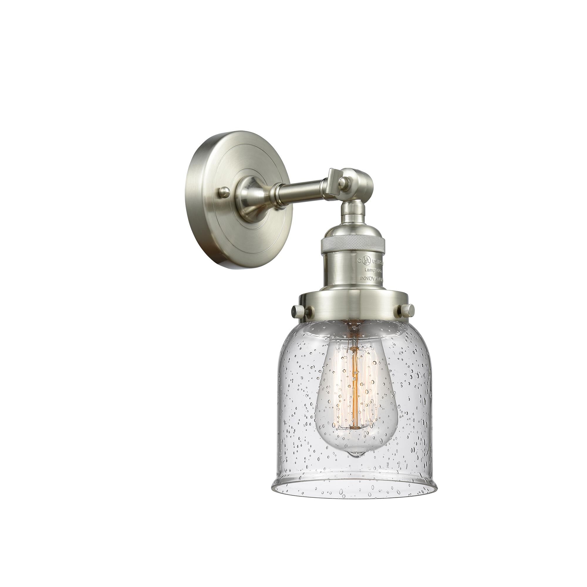 Shown in Brushed Satin Nickel finish and Seedy glass