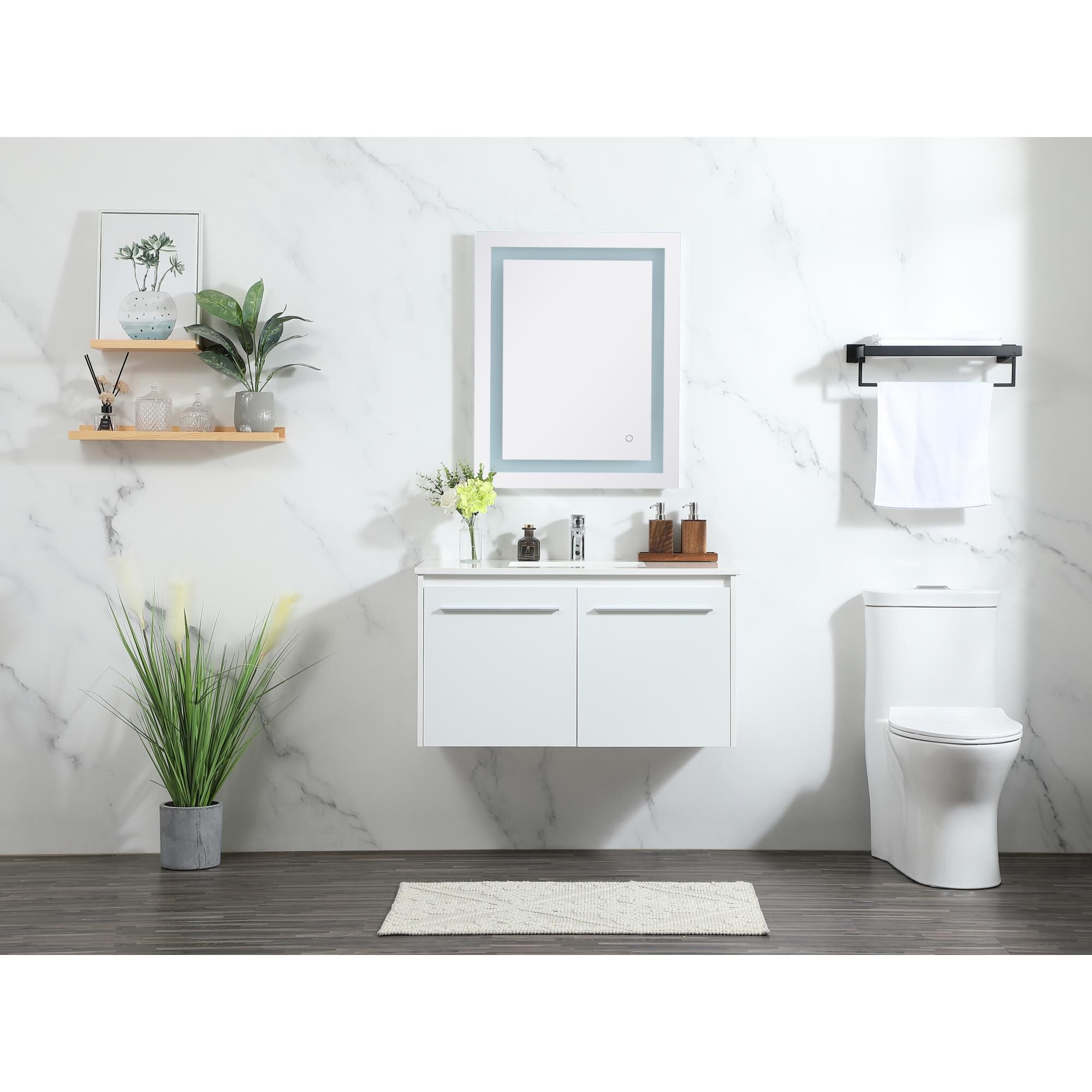 Shown in White finish