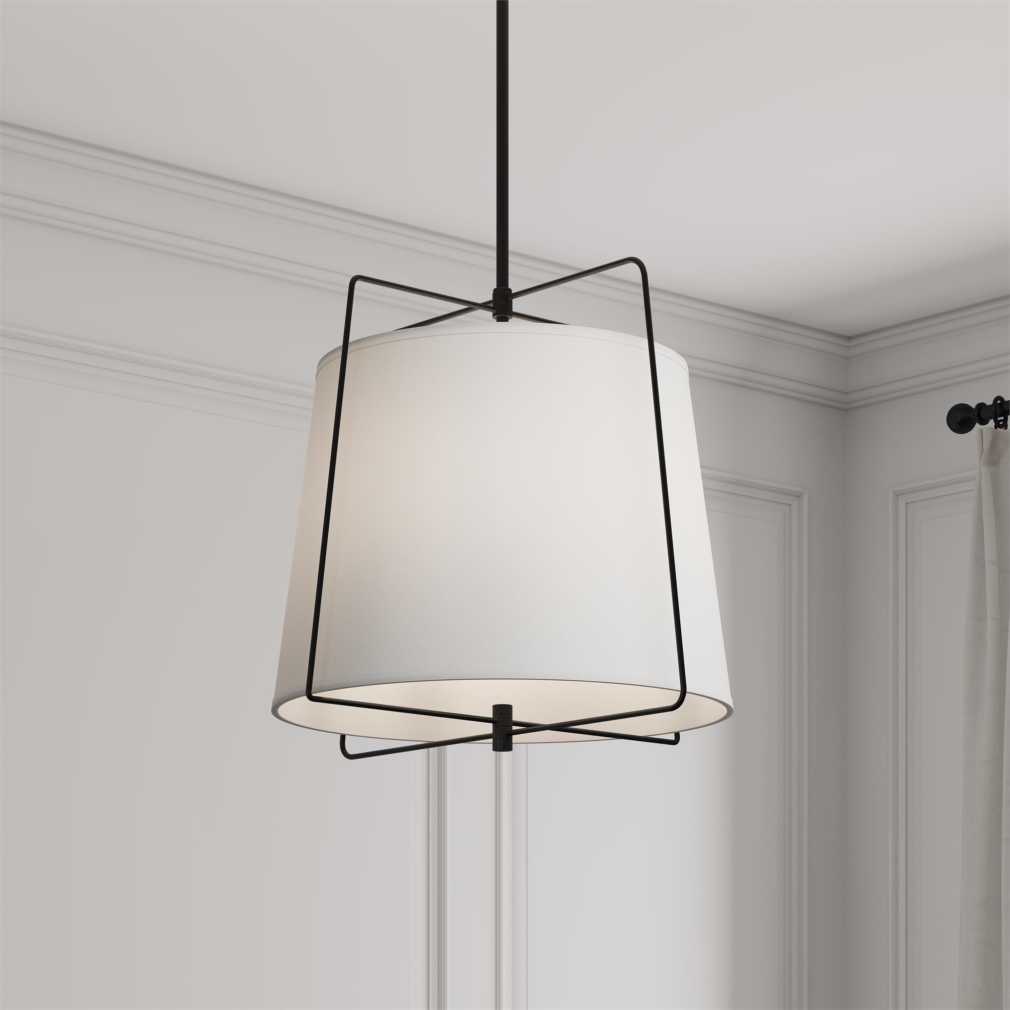 Shown in Matte Black finish and White glass