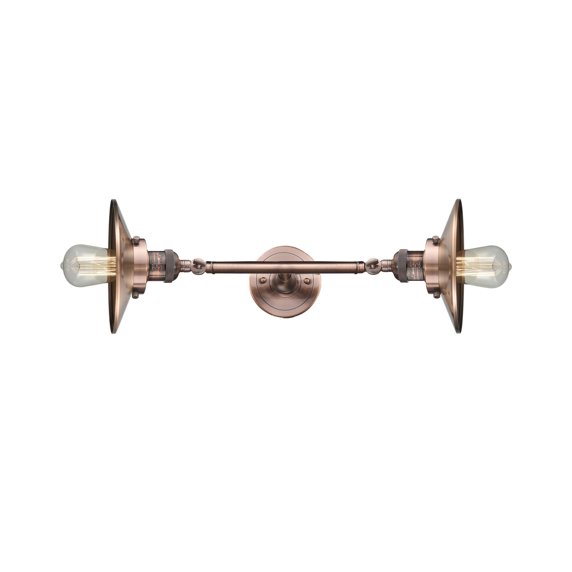 Shown in Antique Copper finish and Antique Copper shade