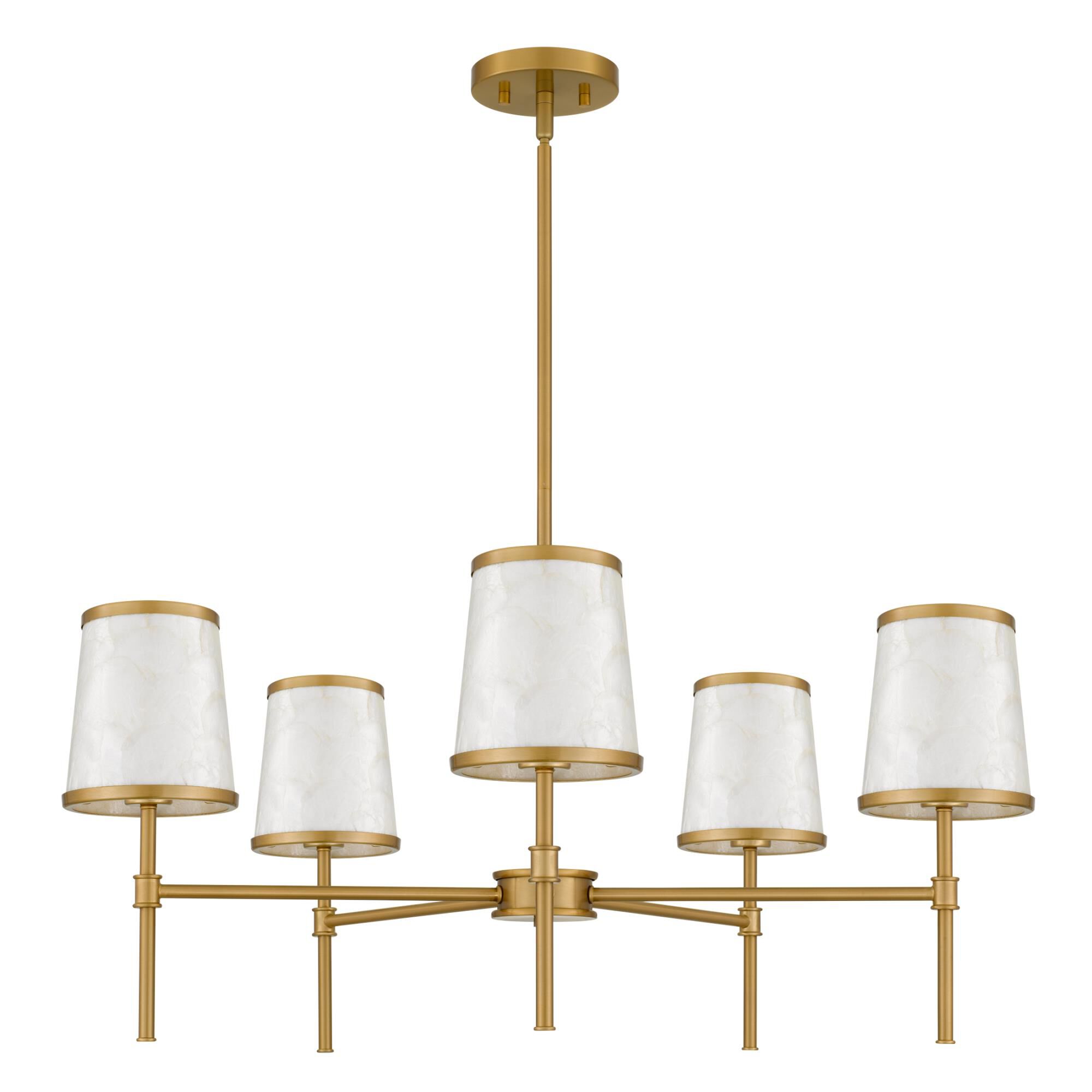 Shown in Brushed Gold finish and Capiz Shell shade