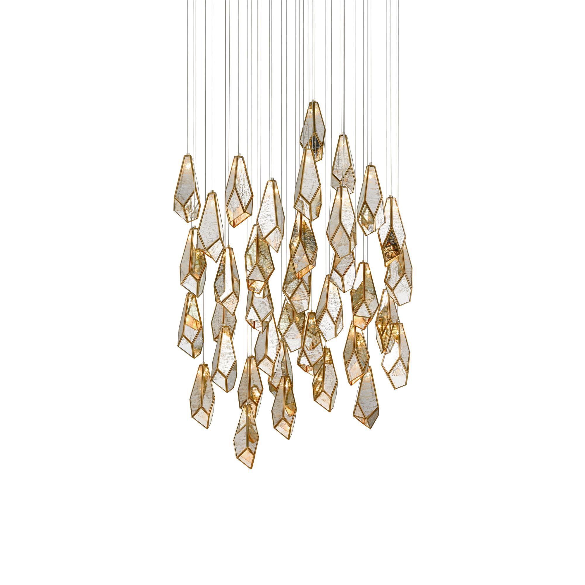 Shown in Painted Silver - Antique Brass finish and Brass - Raj Mirror shade