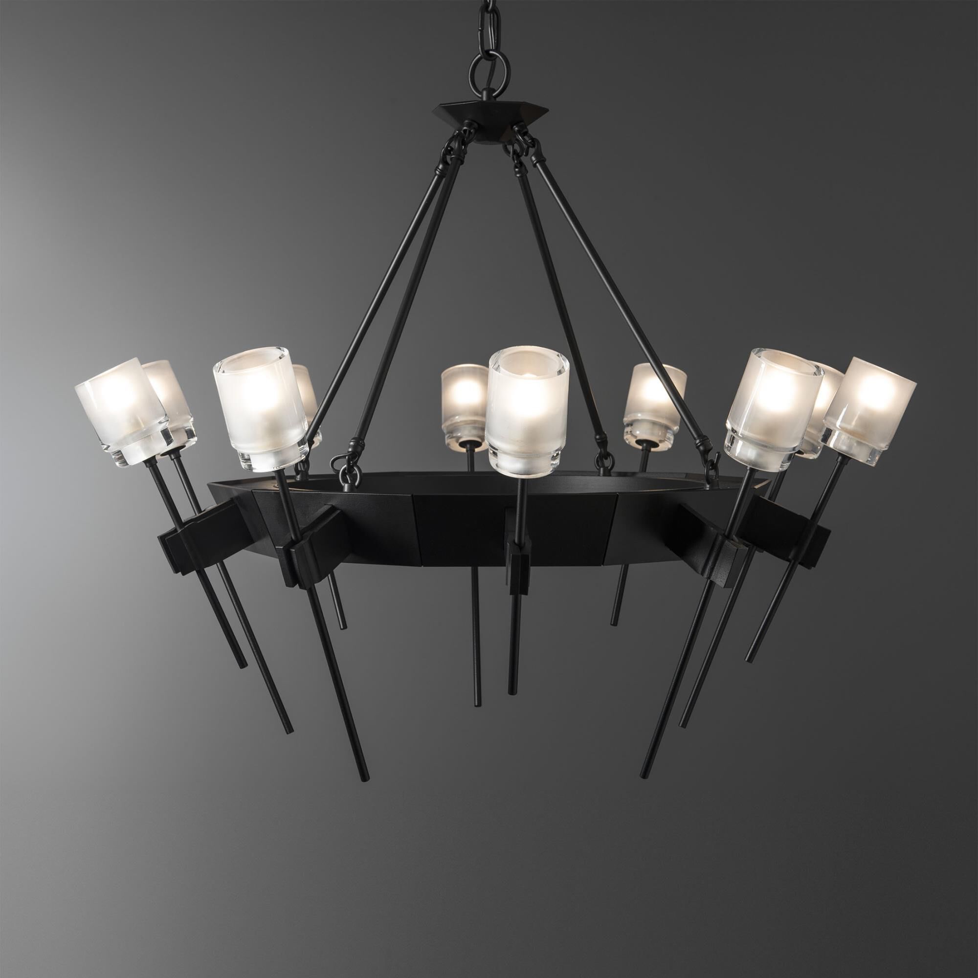 Shown in Black finish and Cast glass and Cast Glass shade