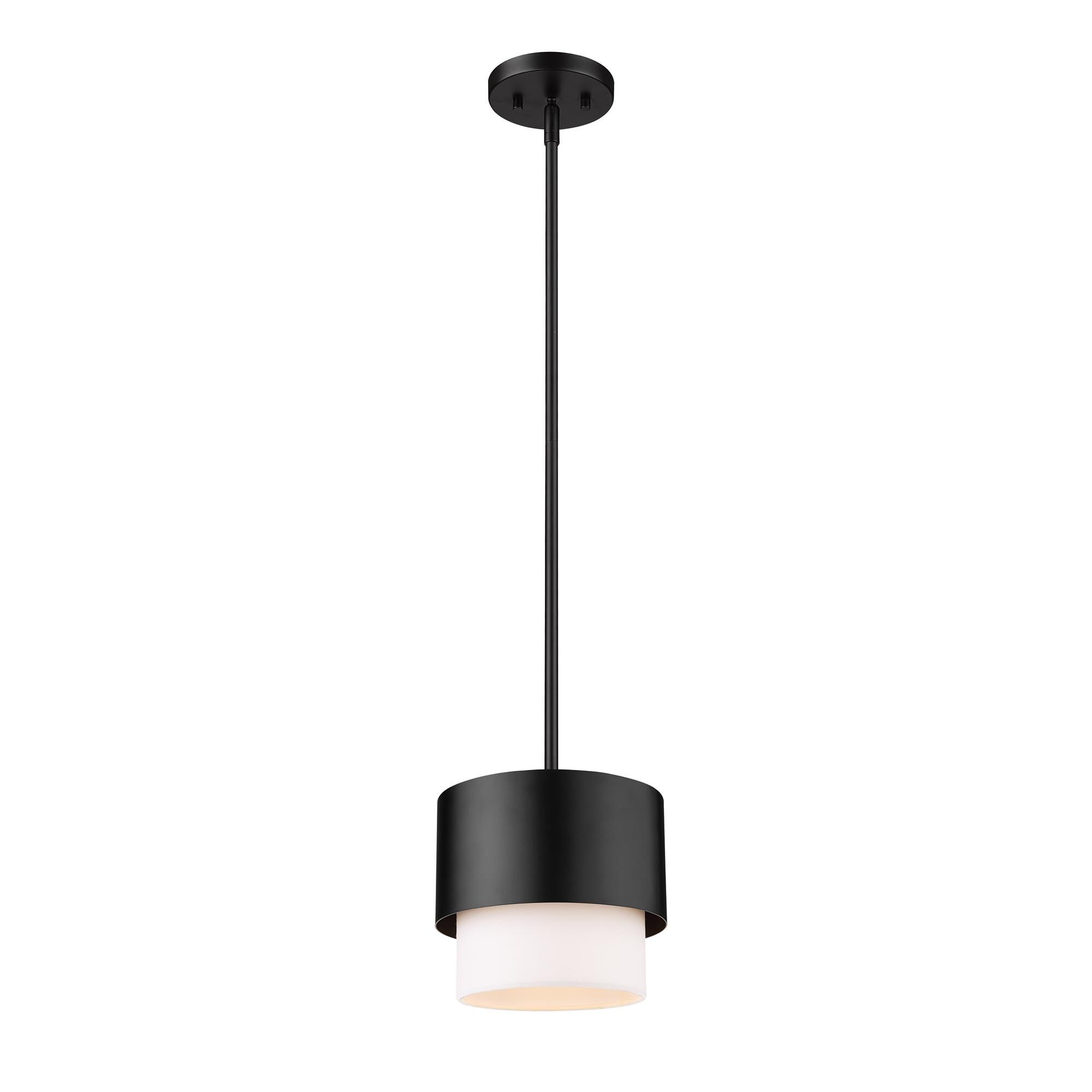 Shown in Matte Black finish and White glass