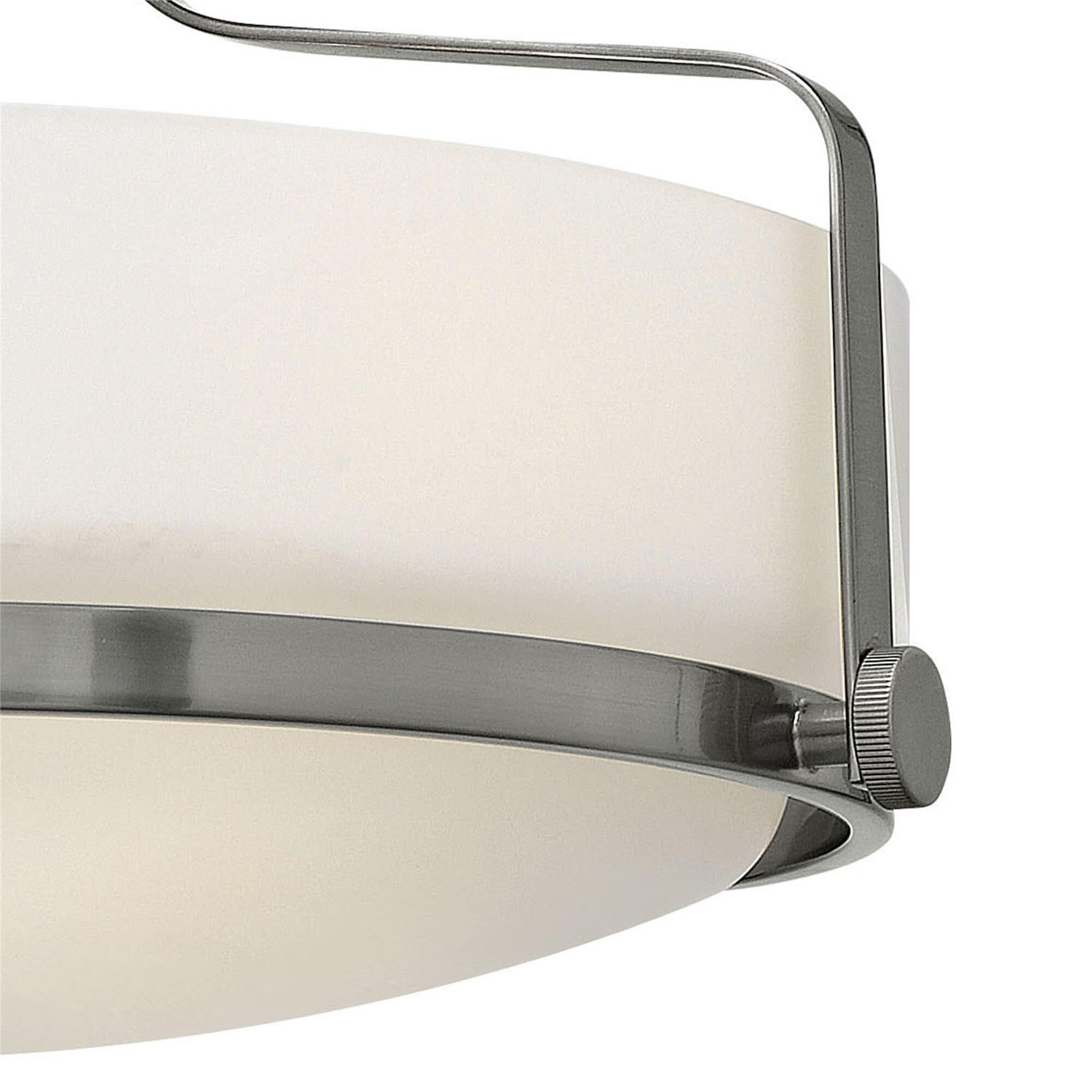Shown in Brushed Nickel finish and Etched Opal glass