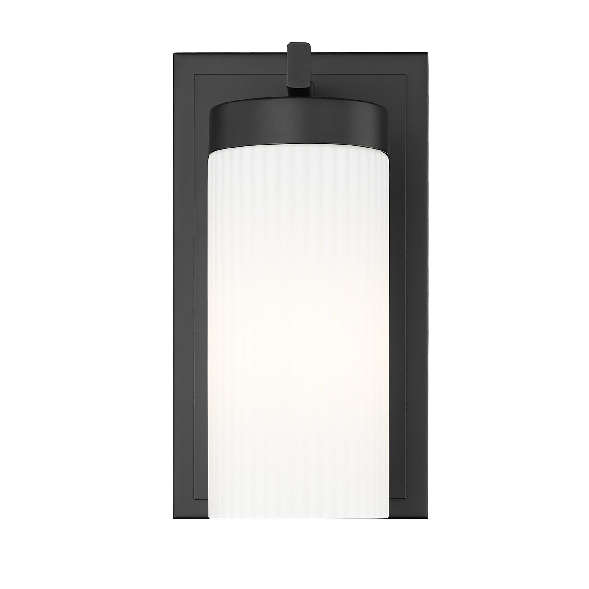 Shown in Matte Black finish and White glass and White shade