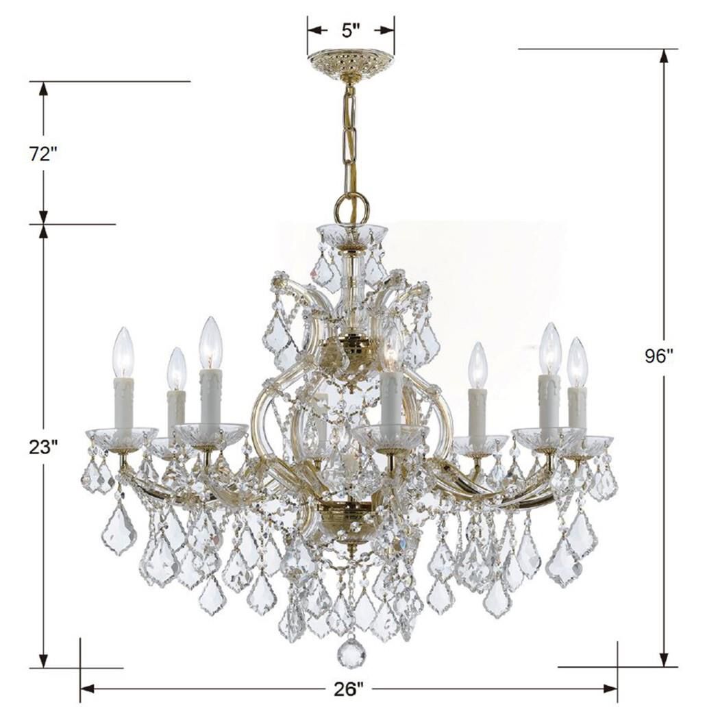 Maria Theresa 26 Inch 9 Light Chandelier by Crystorama