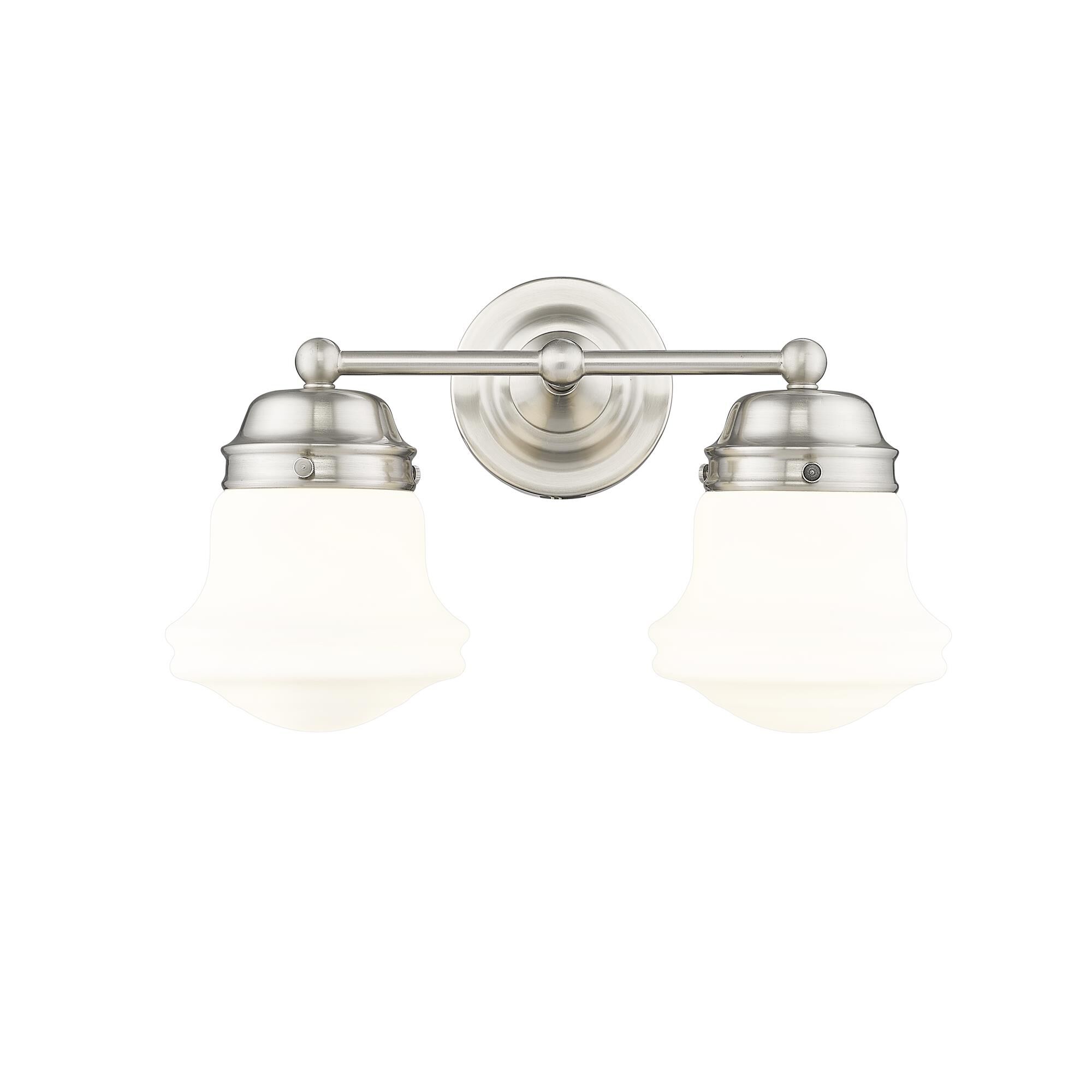 Shown in Brushed Nickel finish and Matte Opal glass and Matte Opal shade