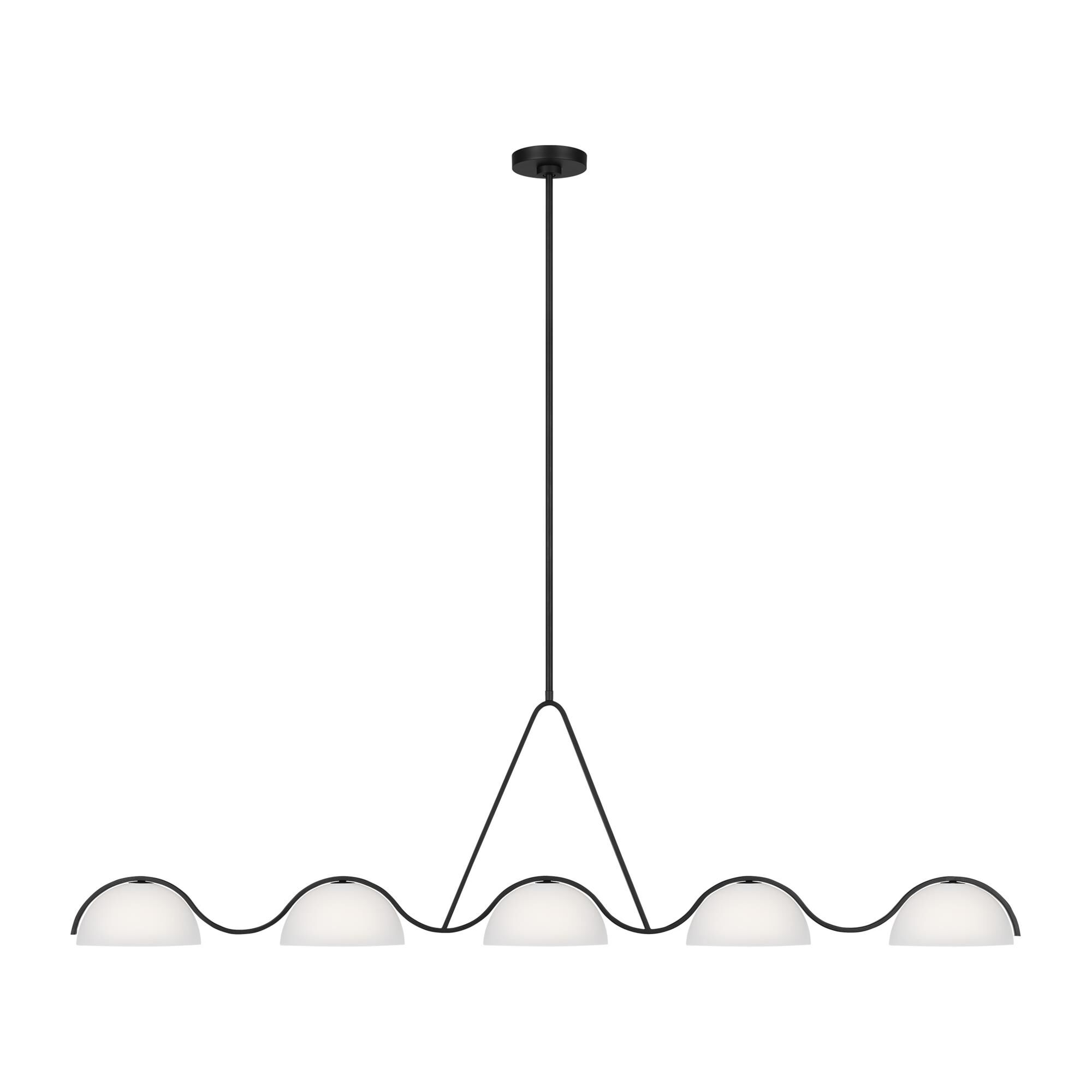 Shown in Midnight Black finish and White Opal Etched Cased glass