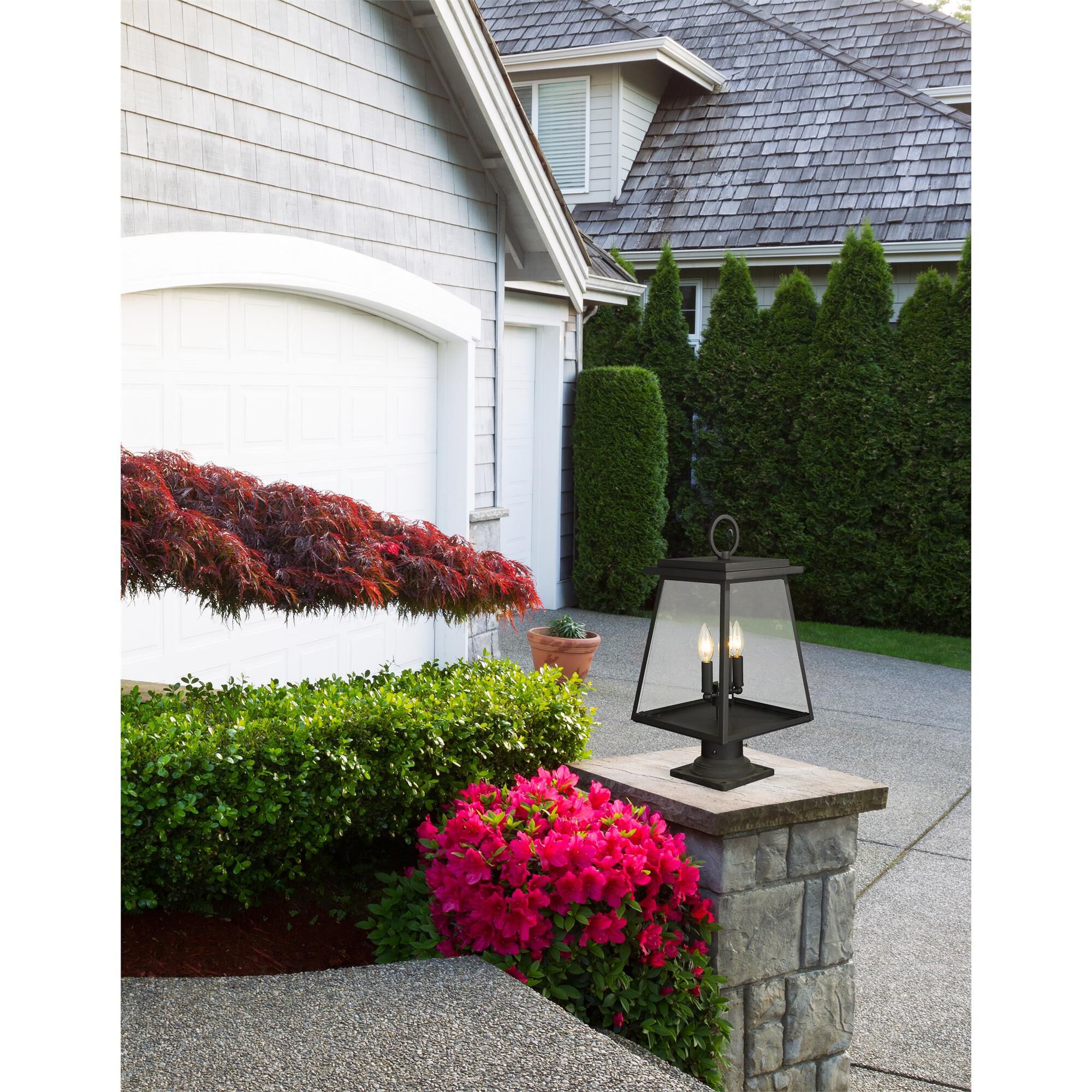 Shown in Black finish and Clear Beveled glass