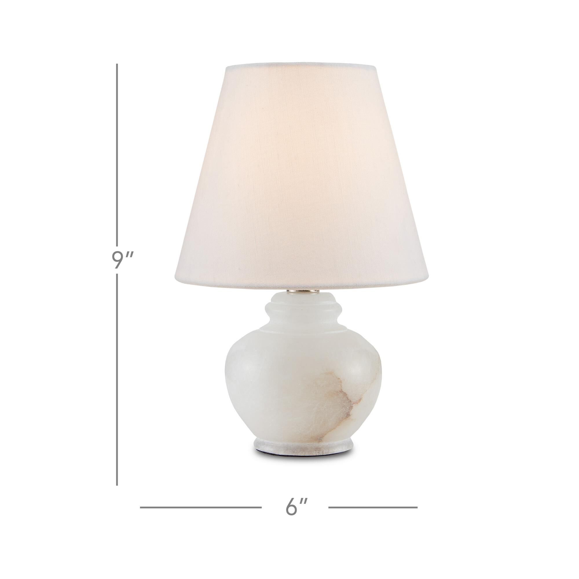 Shown in Natural-Alabaster finish and White Linen shade