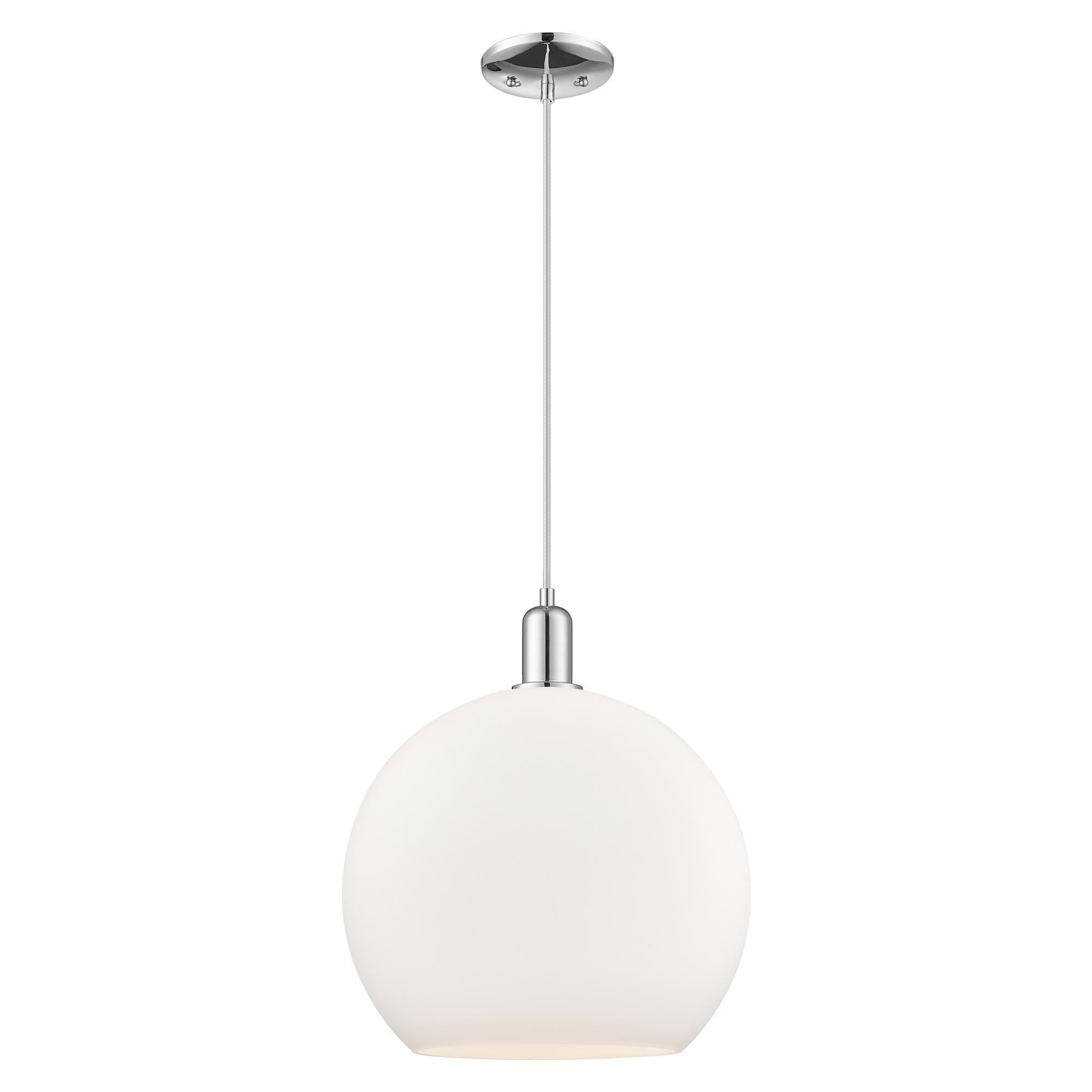 Shown in Polished Chrome finish and Matte White glass