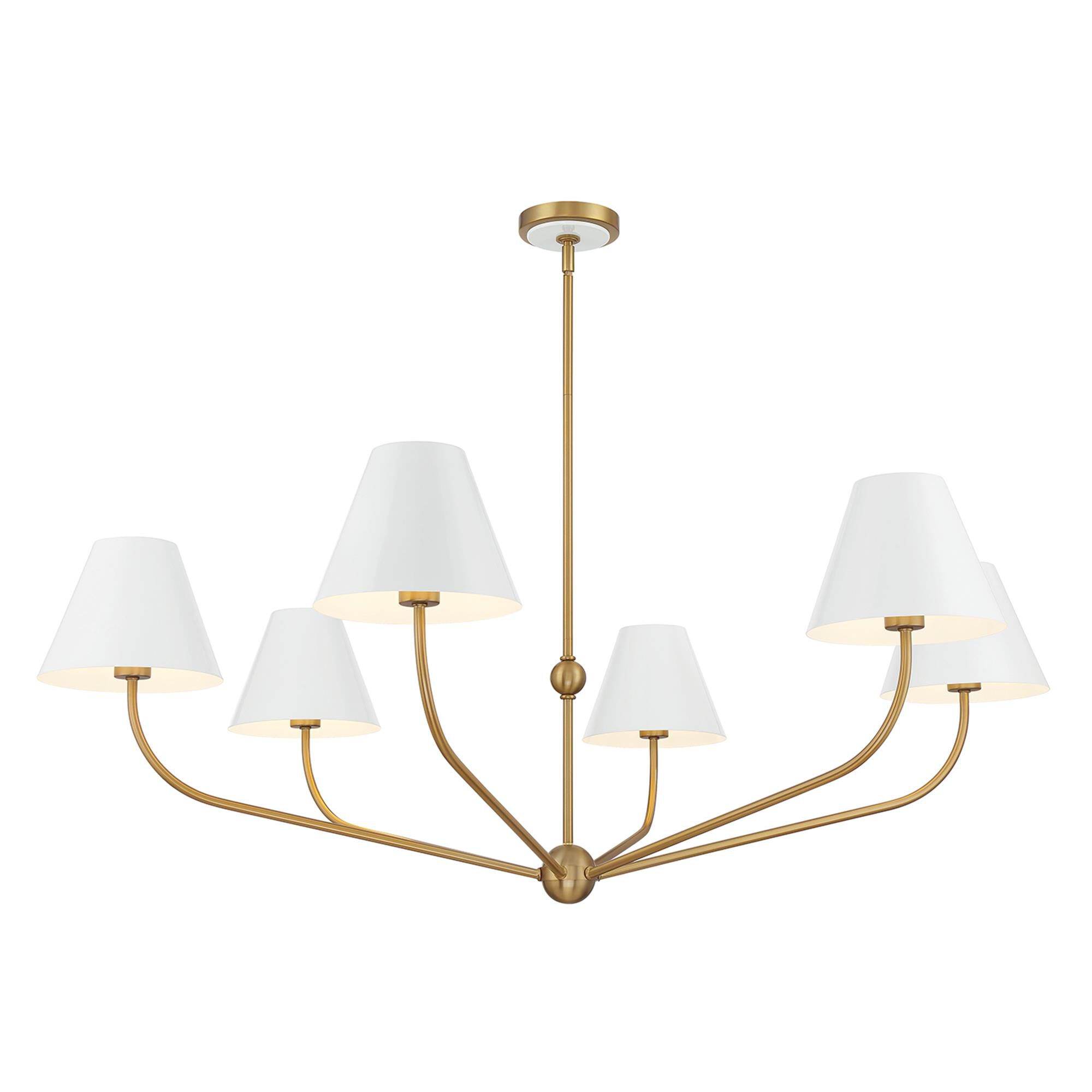Shown in Vibrant Gold and White finish and Steel shade