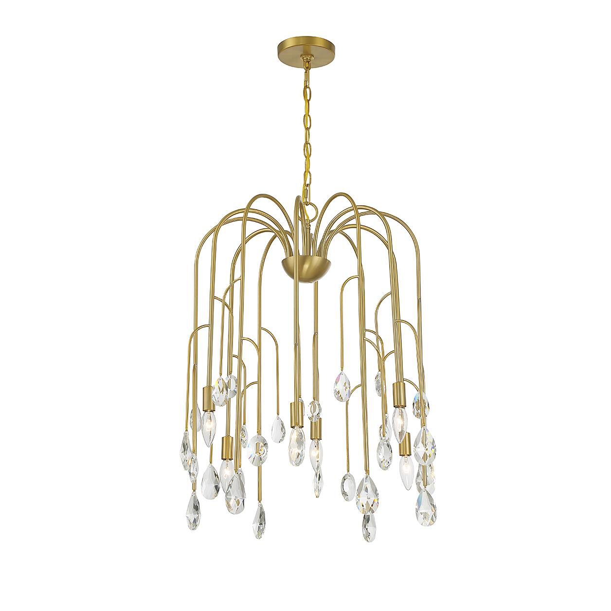 Shown in Noble Brass finish and Clear crystal