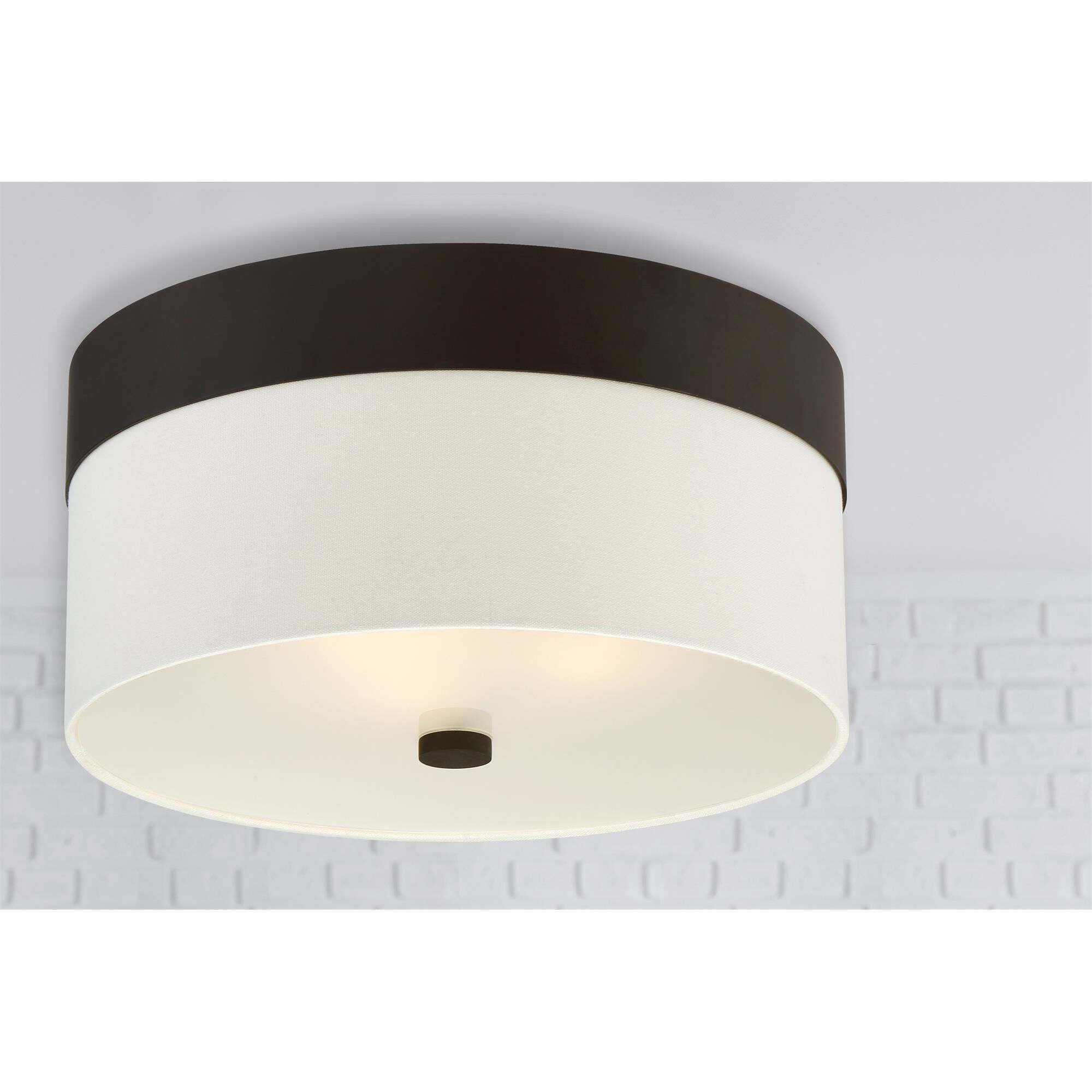 Shown in Dark Bronze finish and Silk glass and Cream shade