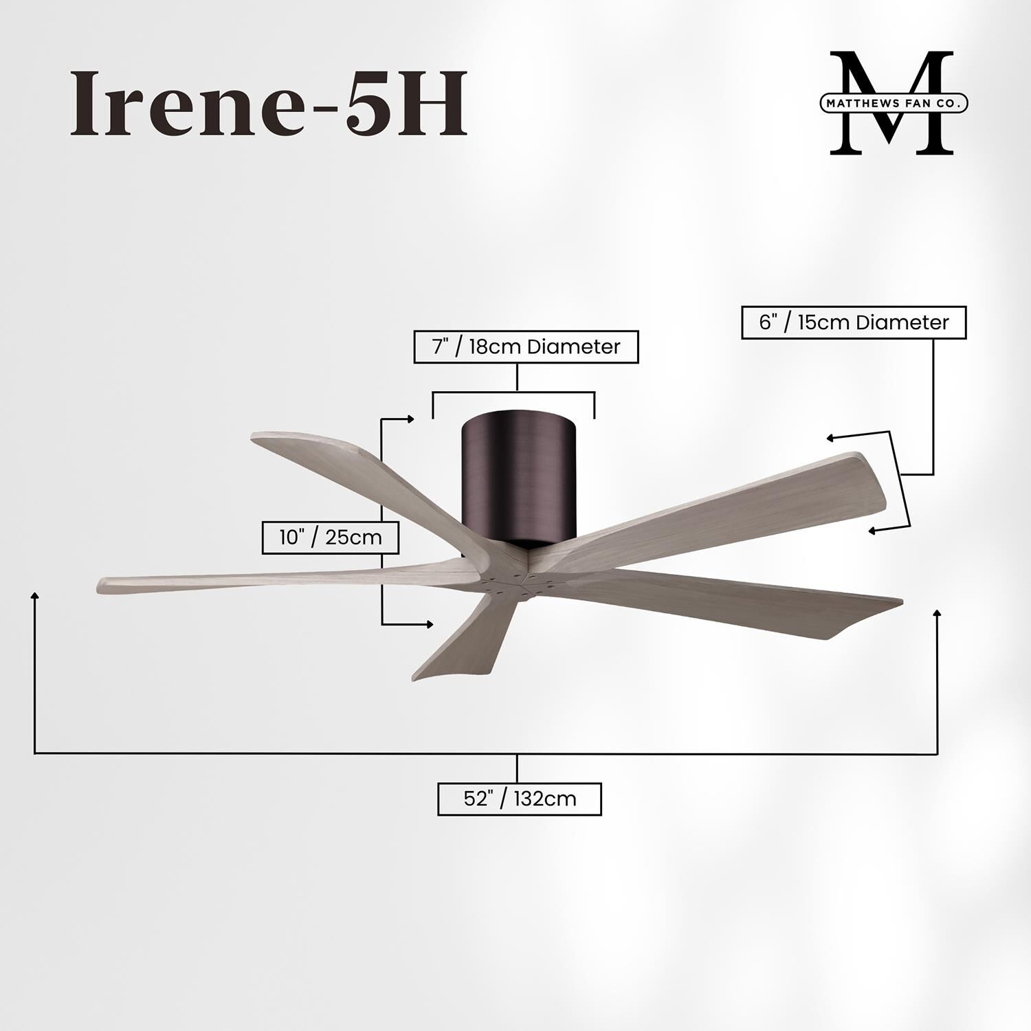 Irene 52 Inch Flush Mount Fan by Matthews Fan Company