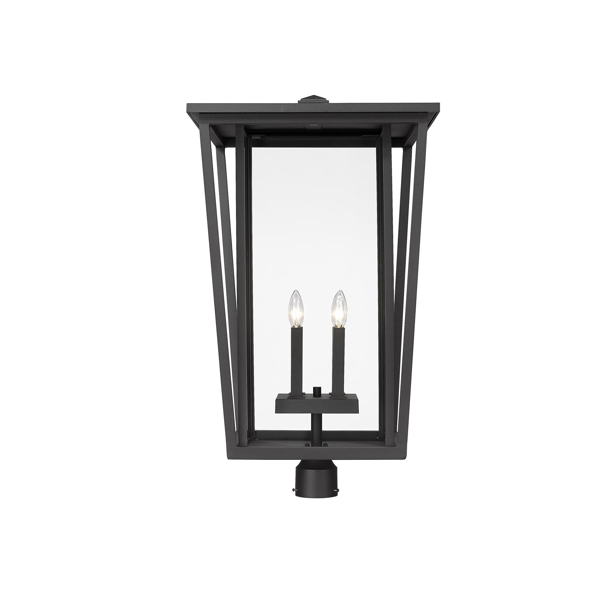 Shown in Black finish and Glass shade