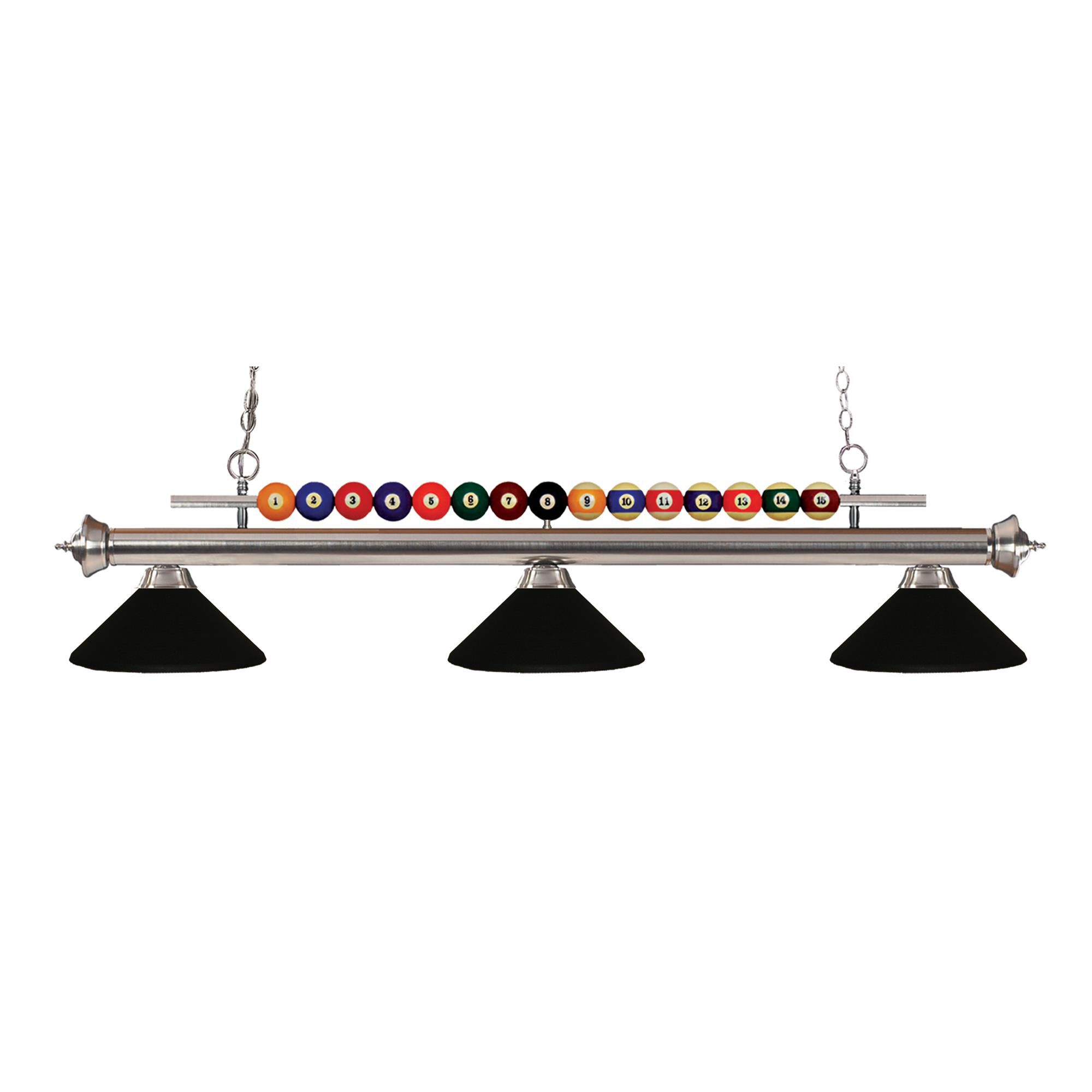 Shown in Brushed Nickel finish and Steel glass and Steel shade