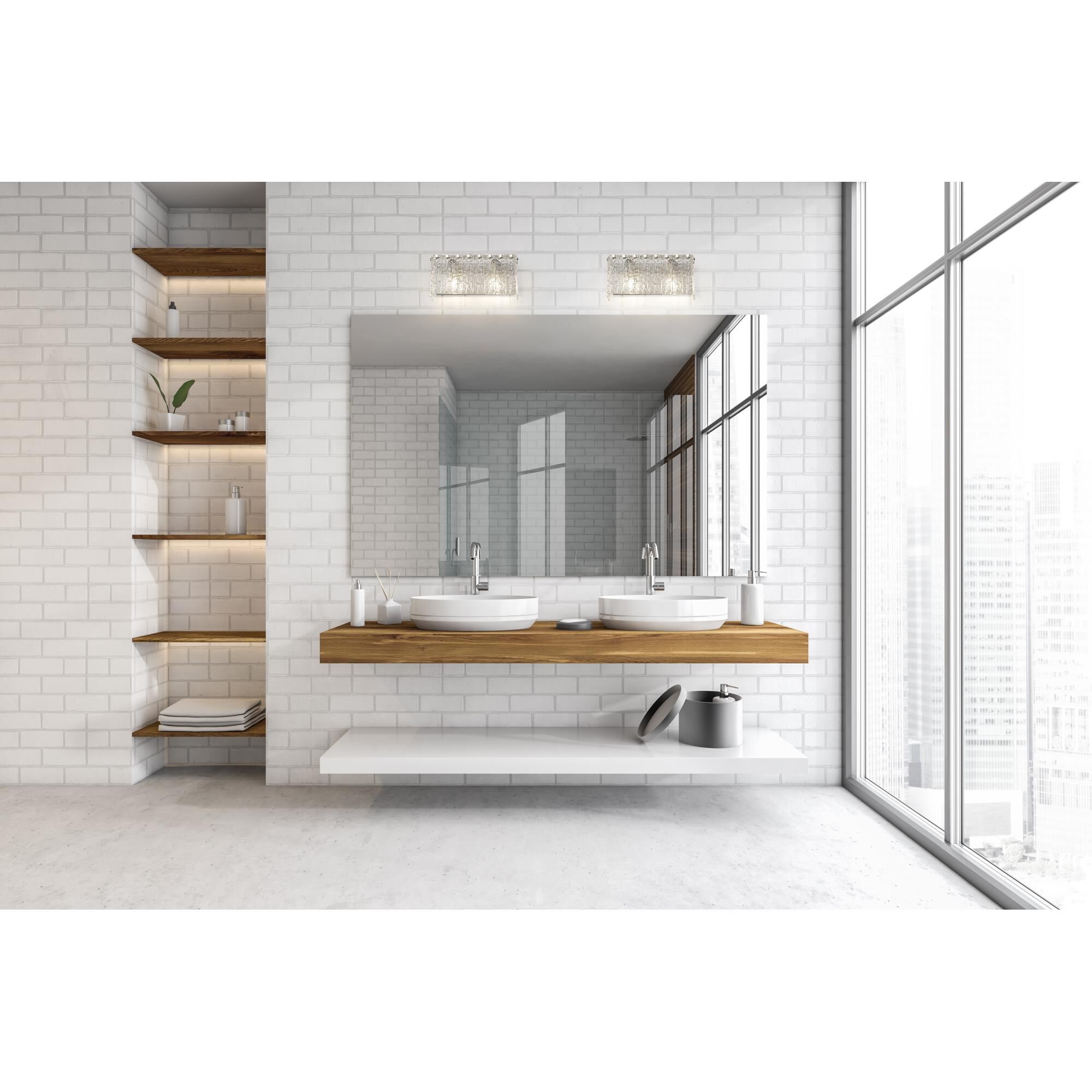 Shown in Brushed Nickel finish and Clear glass and Clear shade