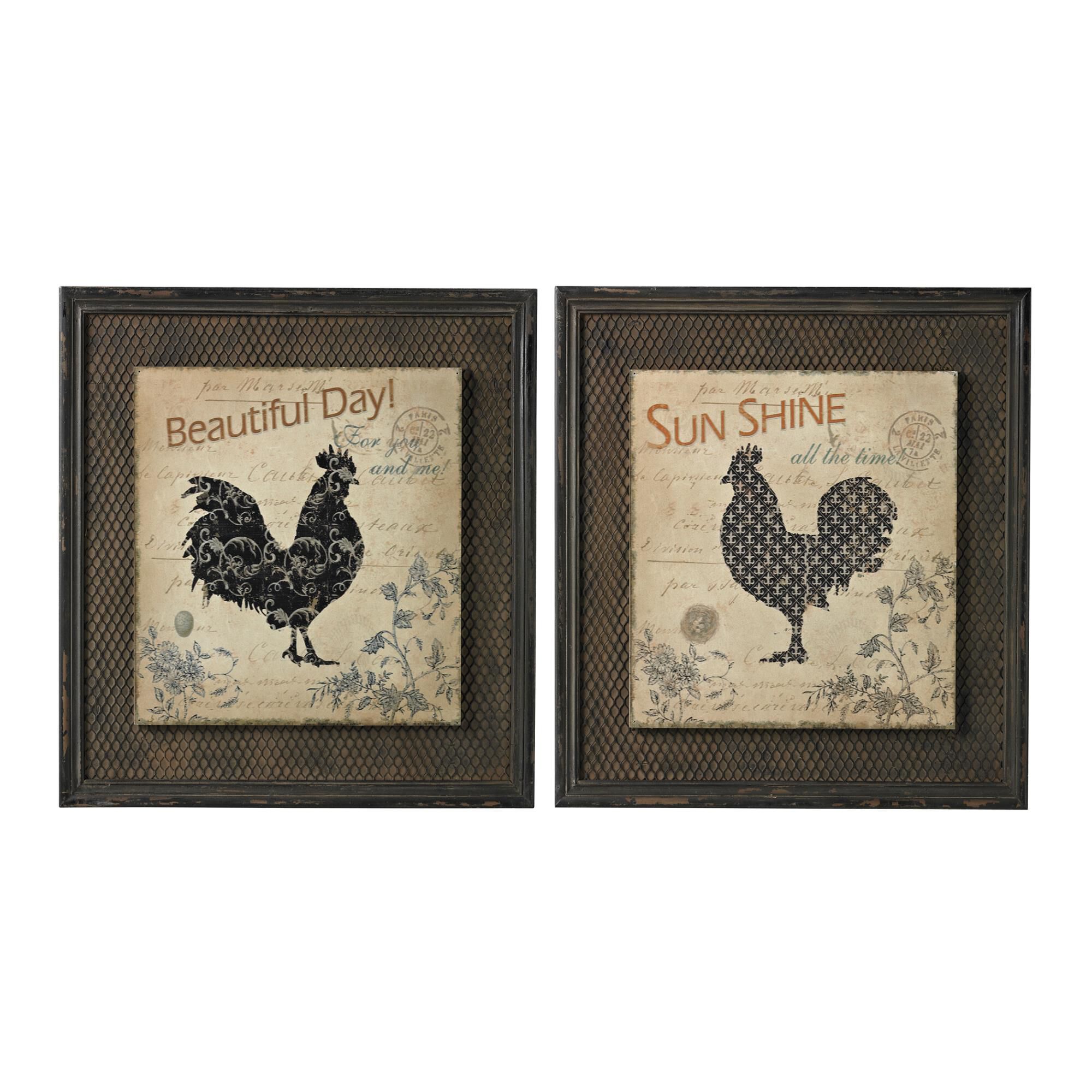 Shown in Antique White Background Panel Framed In Distressed Black Frame with Distressed Black Wire Matting finish 