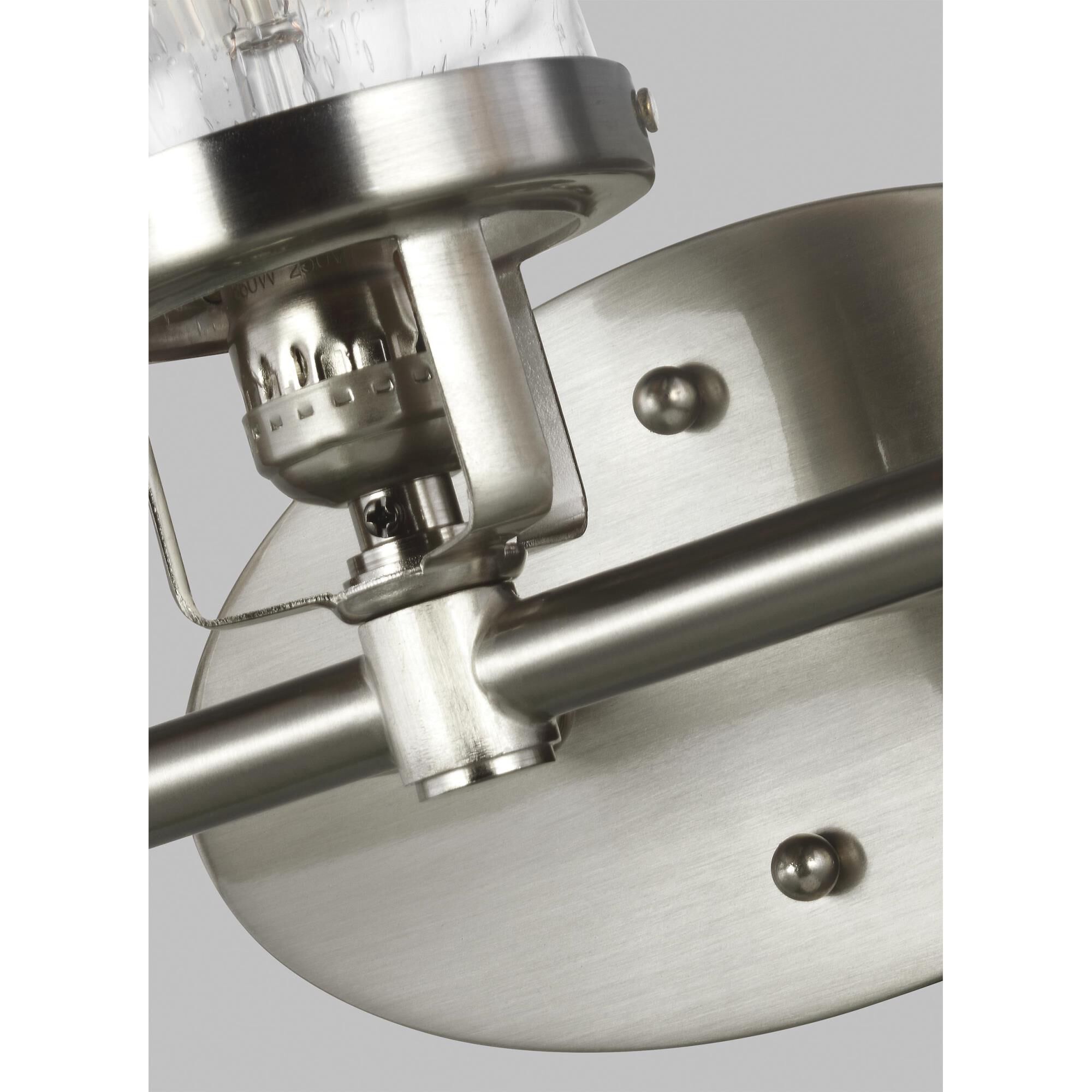 Shown in Brushed Nickel finish and Clear Seeded  Shades glass and Clear Seeded Glass s shade