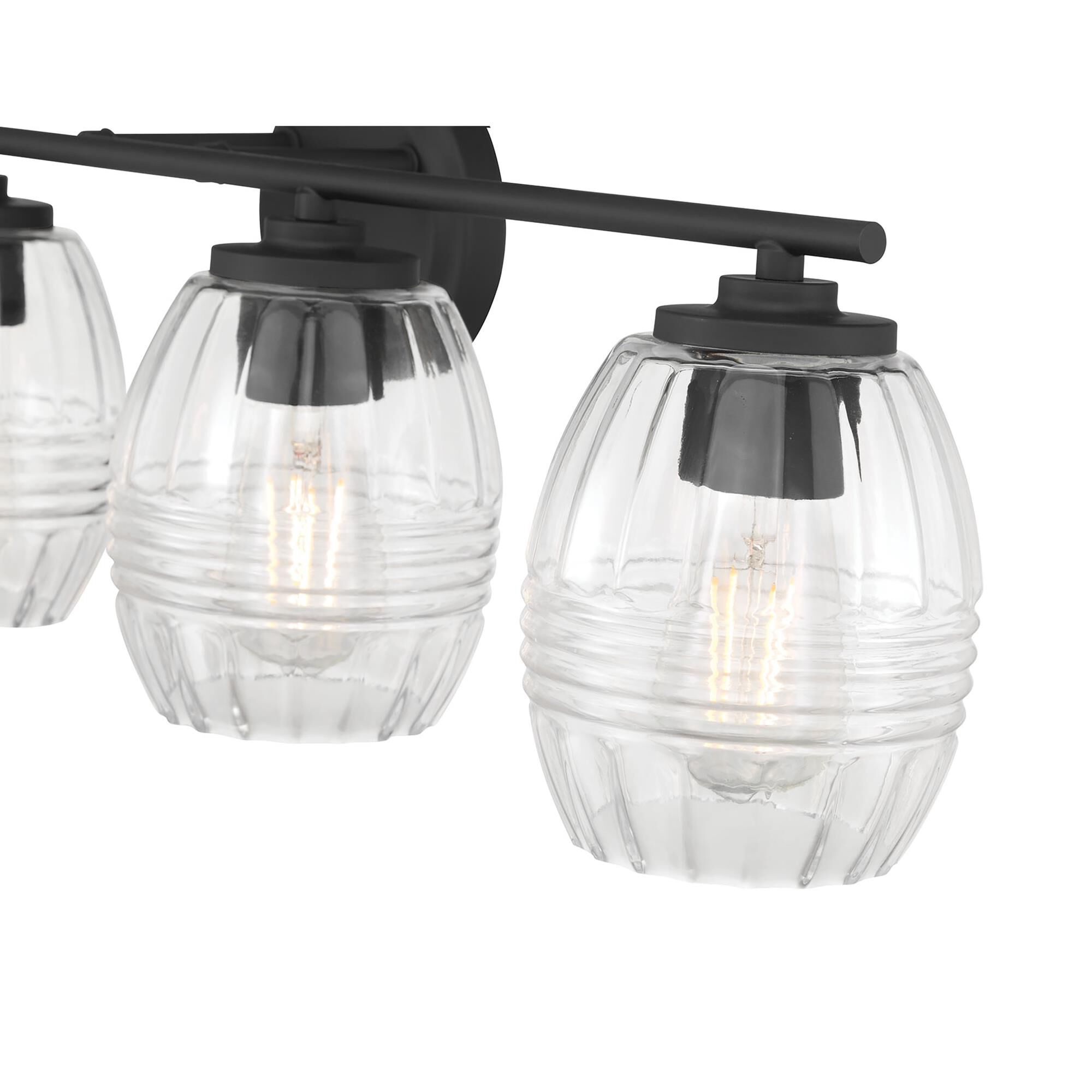 Shown in Matte Black finish and Clear glass