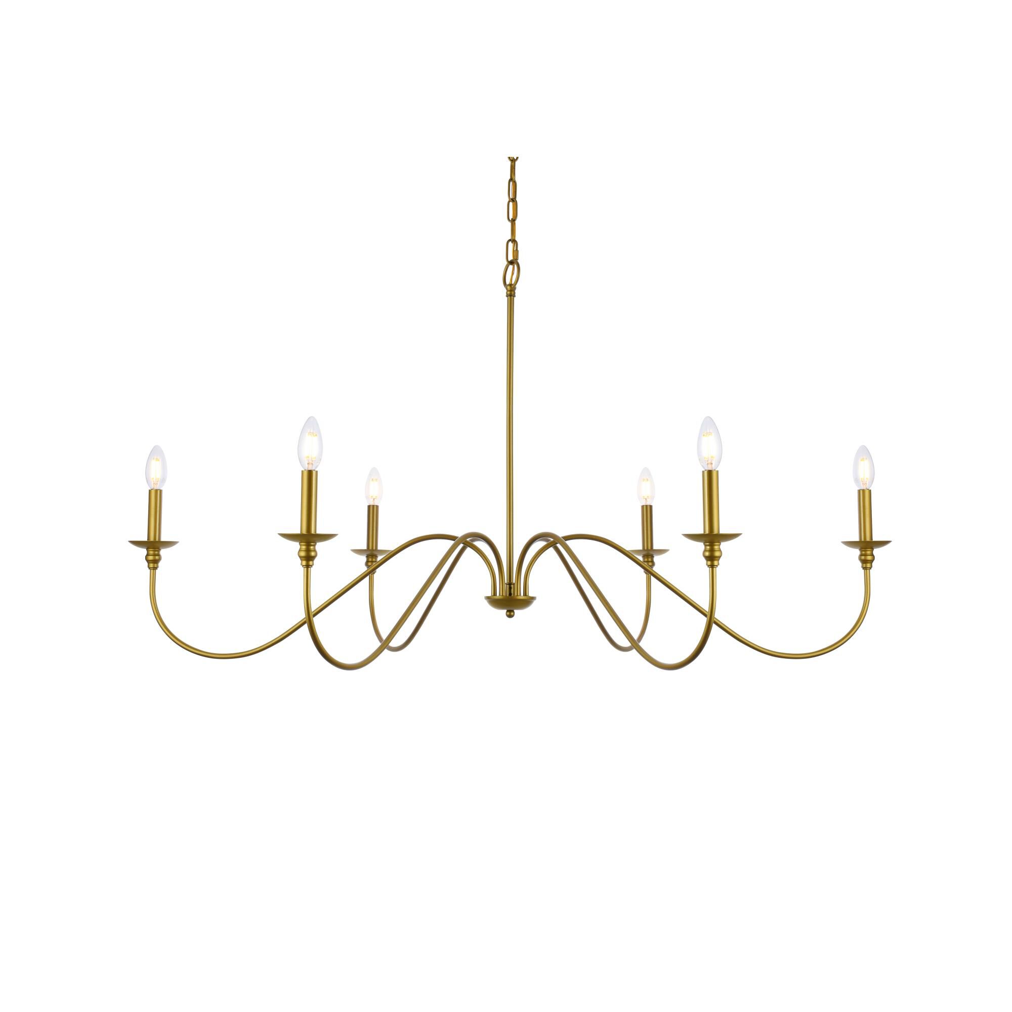 Rohan 48 Inch 6 Light Chandelier by Elegant Lighting