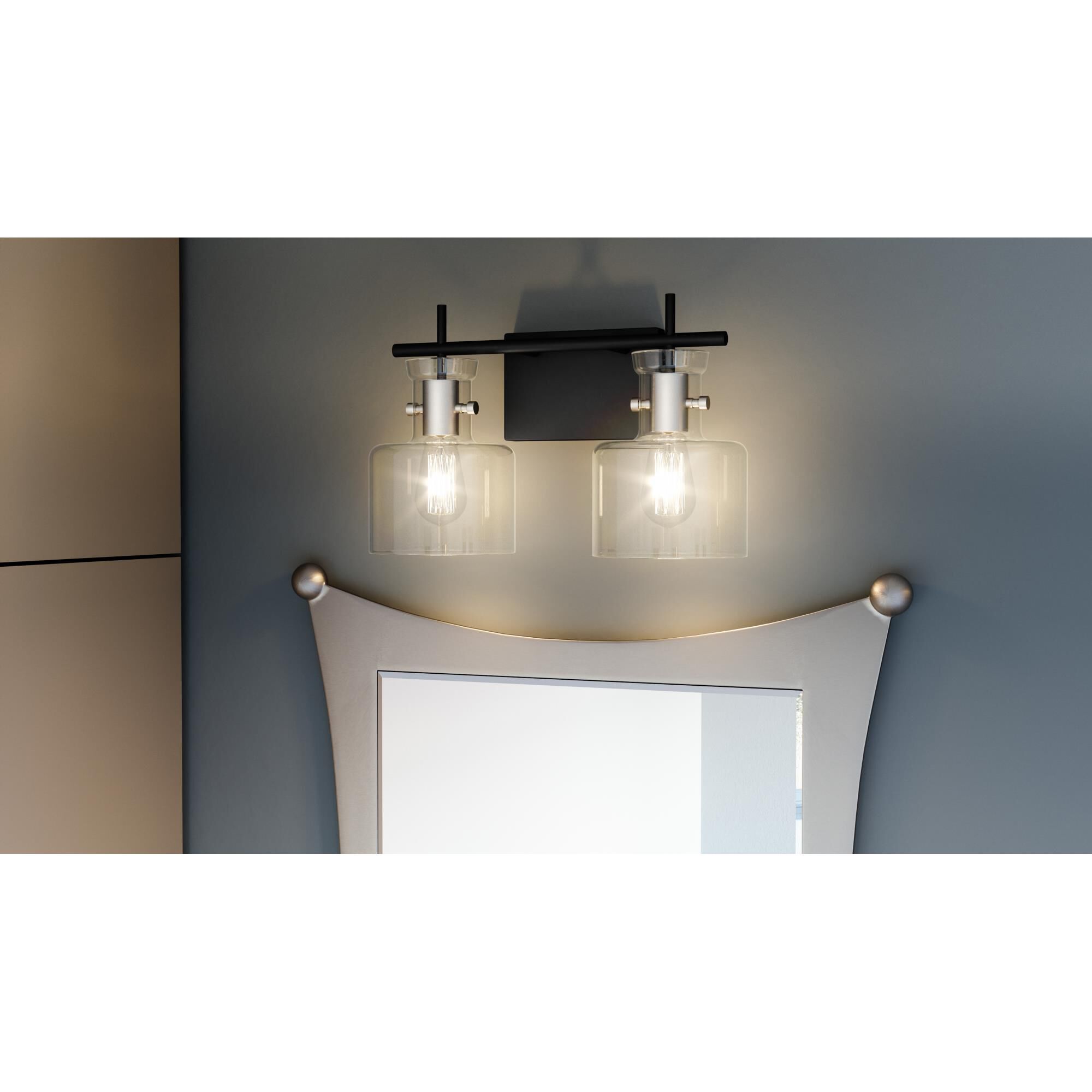 Shown in Matte Black finish and Clear glass