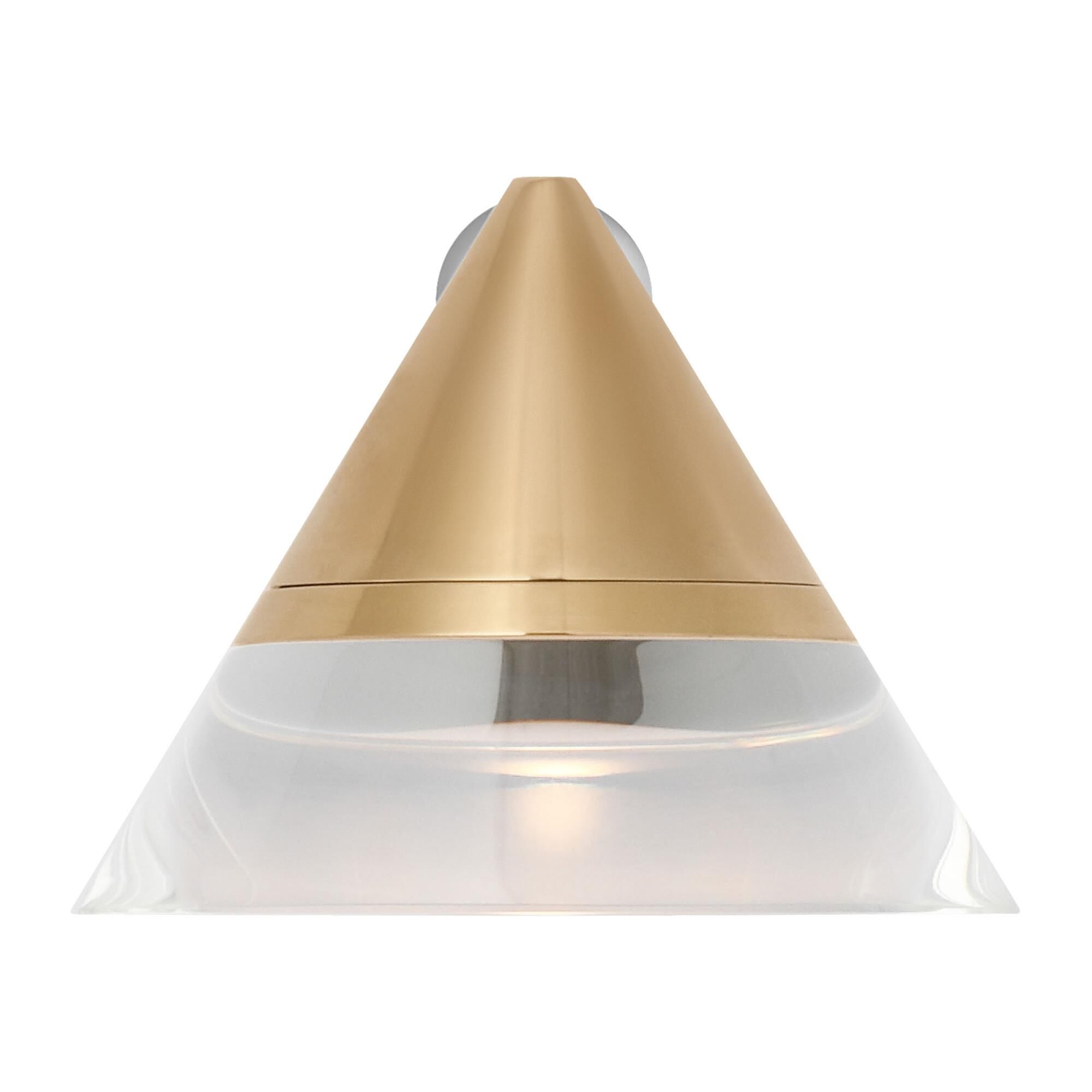 Shown in Hand-Rubbed Antique Brass finish and Crystal glass