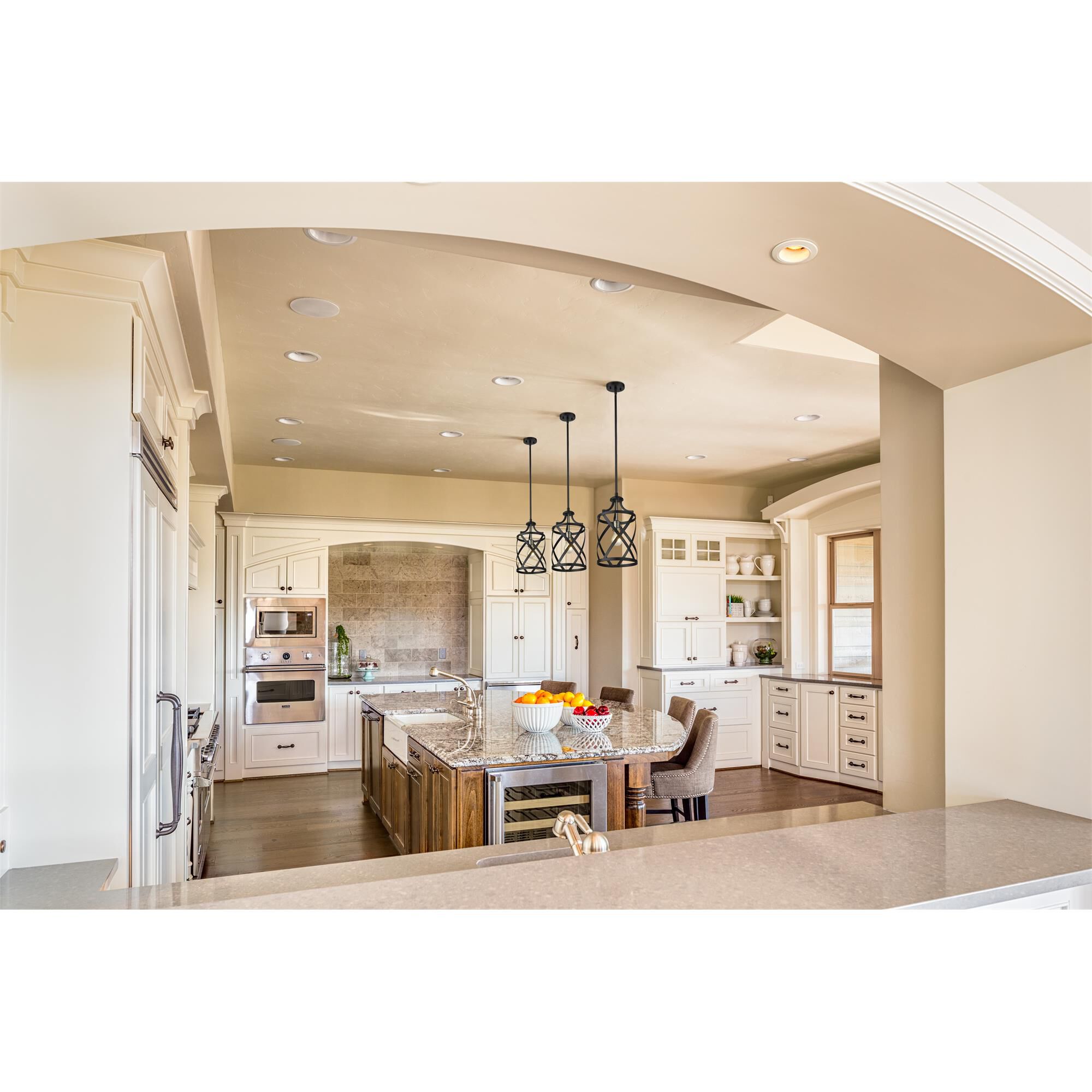 Shown in Matte Black + Brushed Nickel finish and --- glass and --- shade
