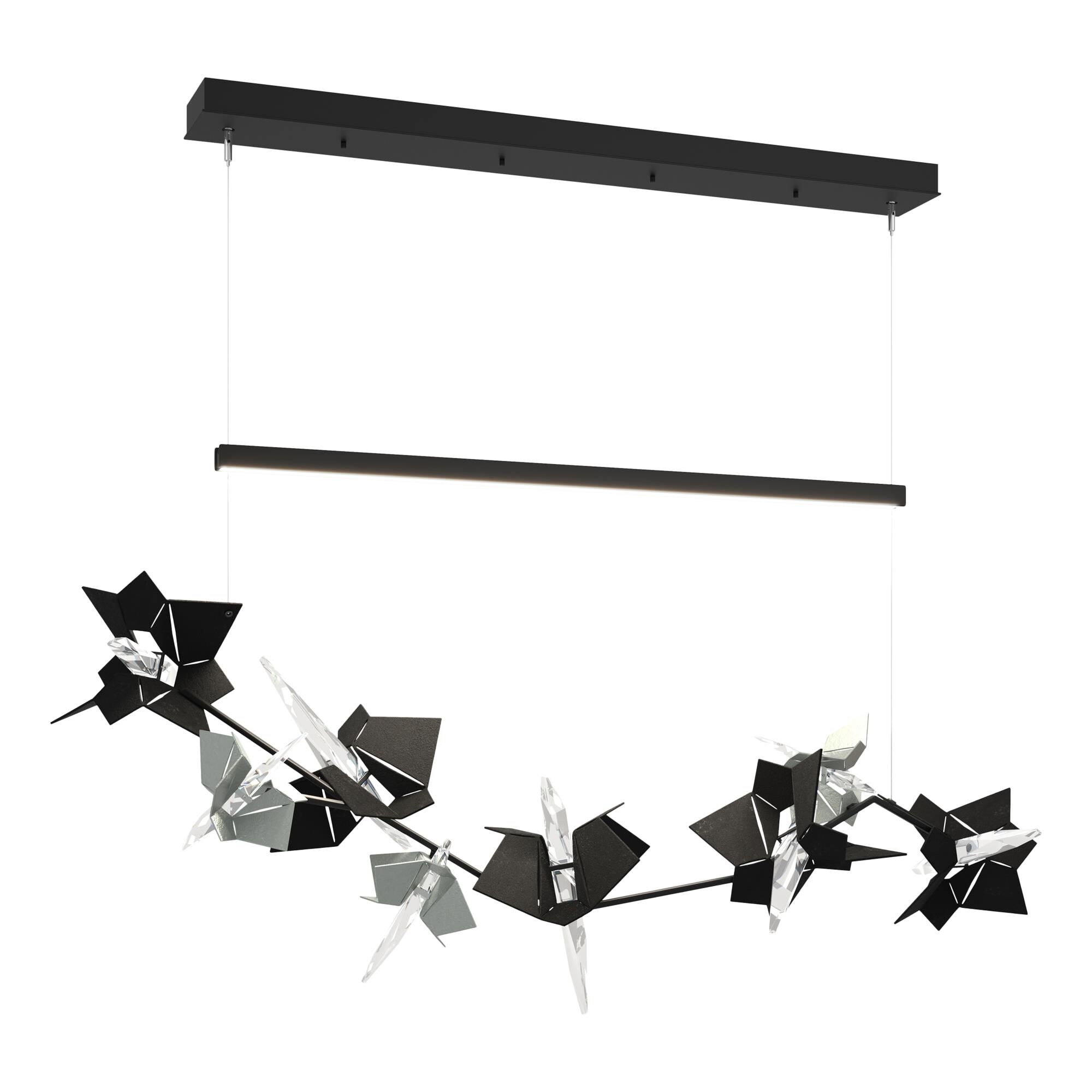 Shown in Black finish and Swarovski crystal and Black glass and Vintage Platinum accent