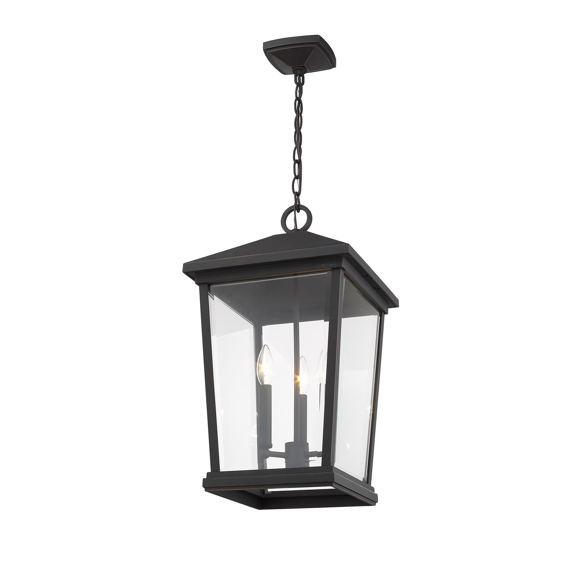 Beacon 21 Inch Tall 3 Light Outdoor Hanging Lantern by Z-Lite