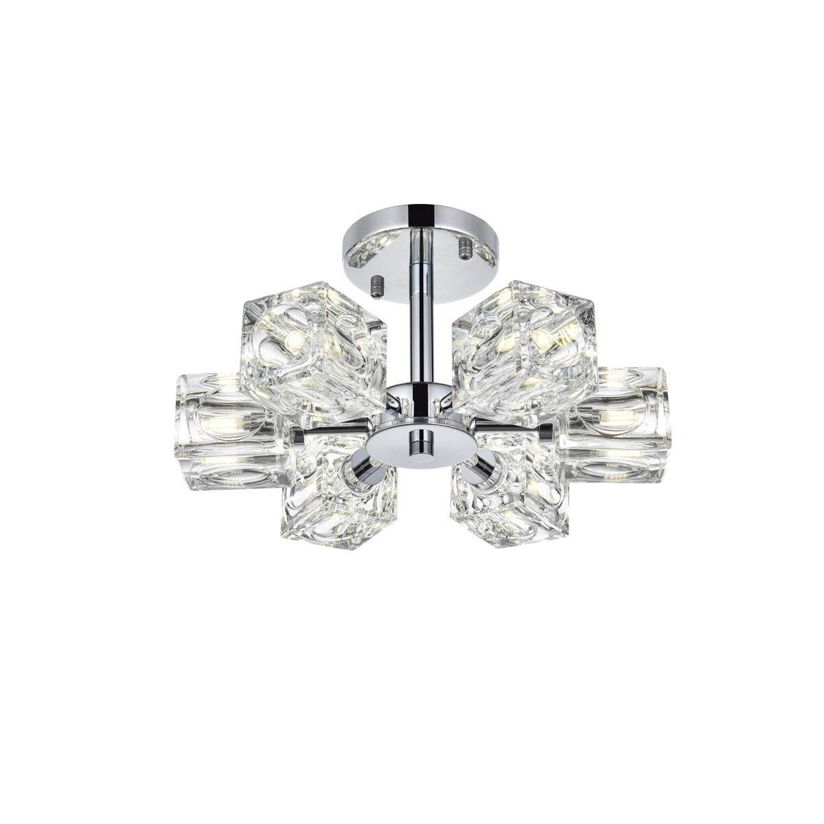 Lyra 14 Inch Semi Flush Mount by Elegant Lighting