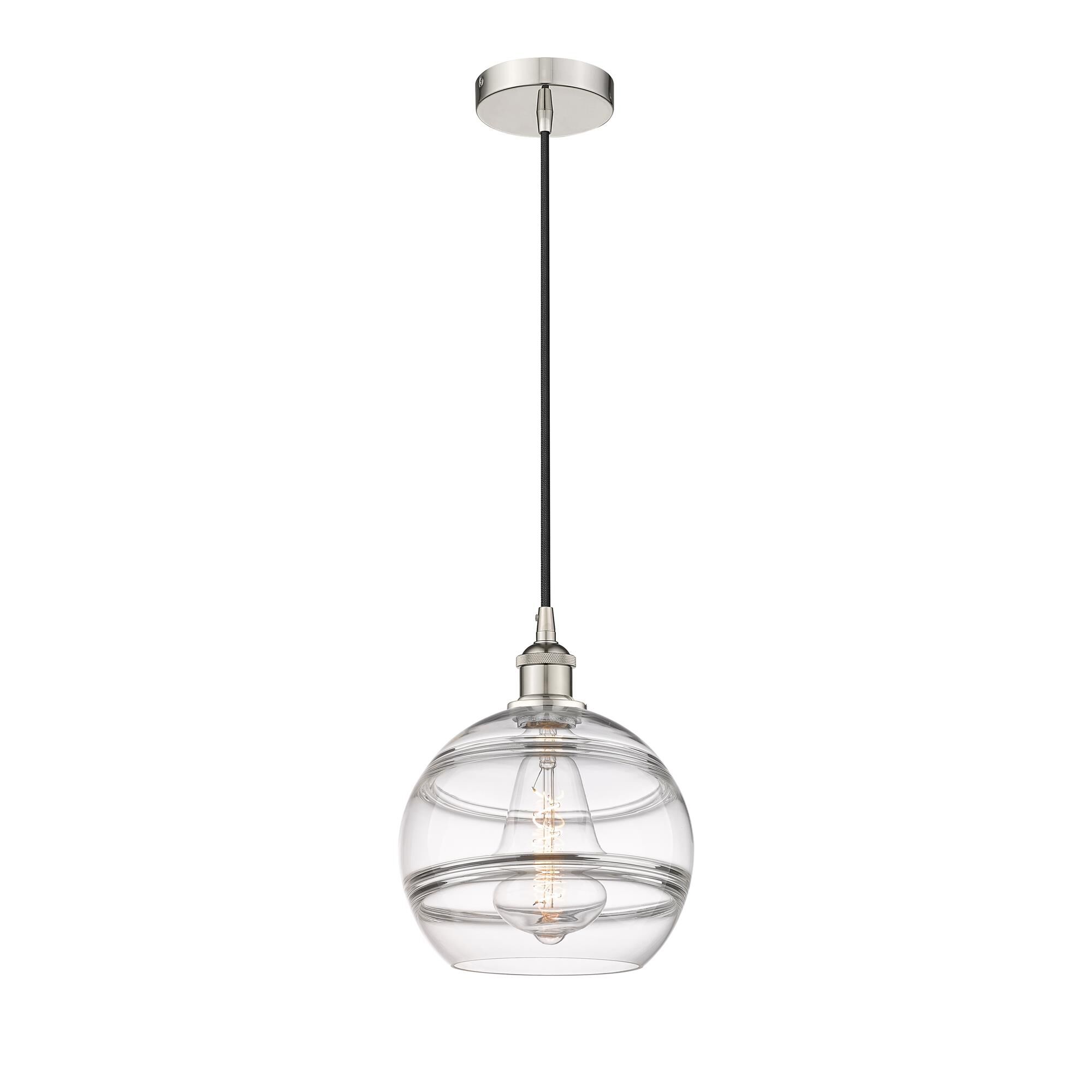 Shown in Polished Nickel finish and Clear glass