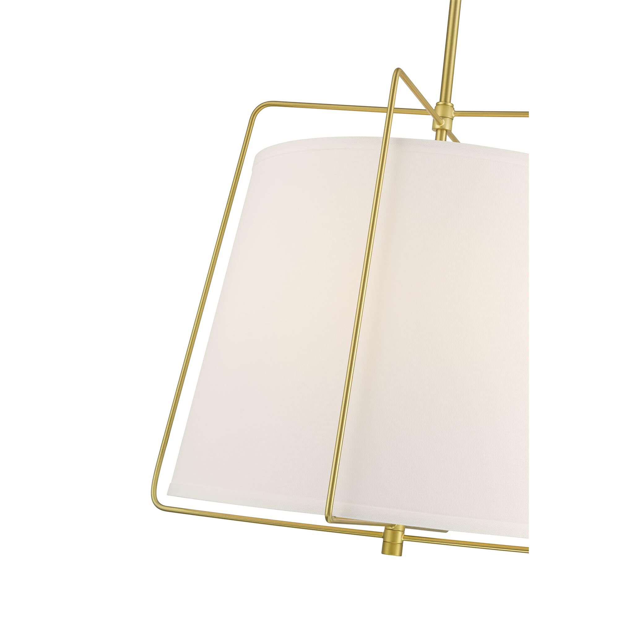 Shown in Vintage Brass finish and White glass