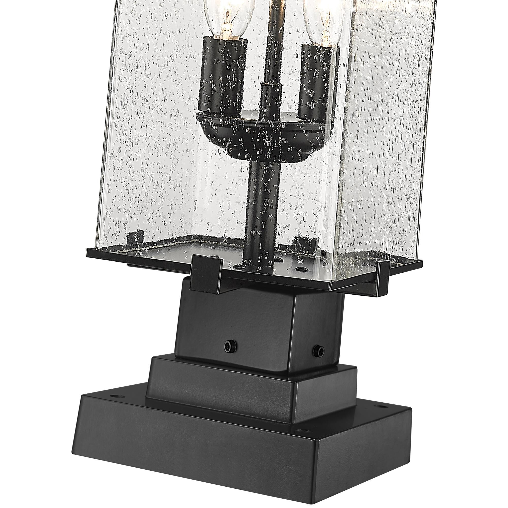 Shown in Black finish and Glass shade
