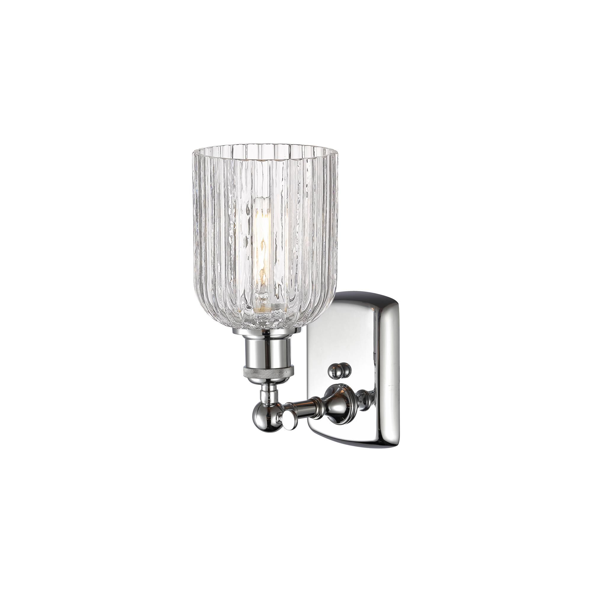 Shown in Polished Chrome finish and Clear glass
