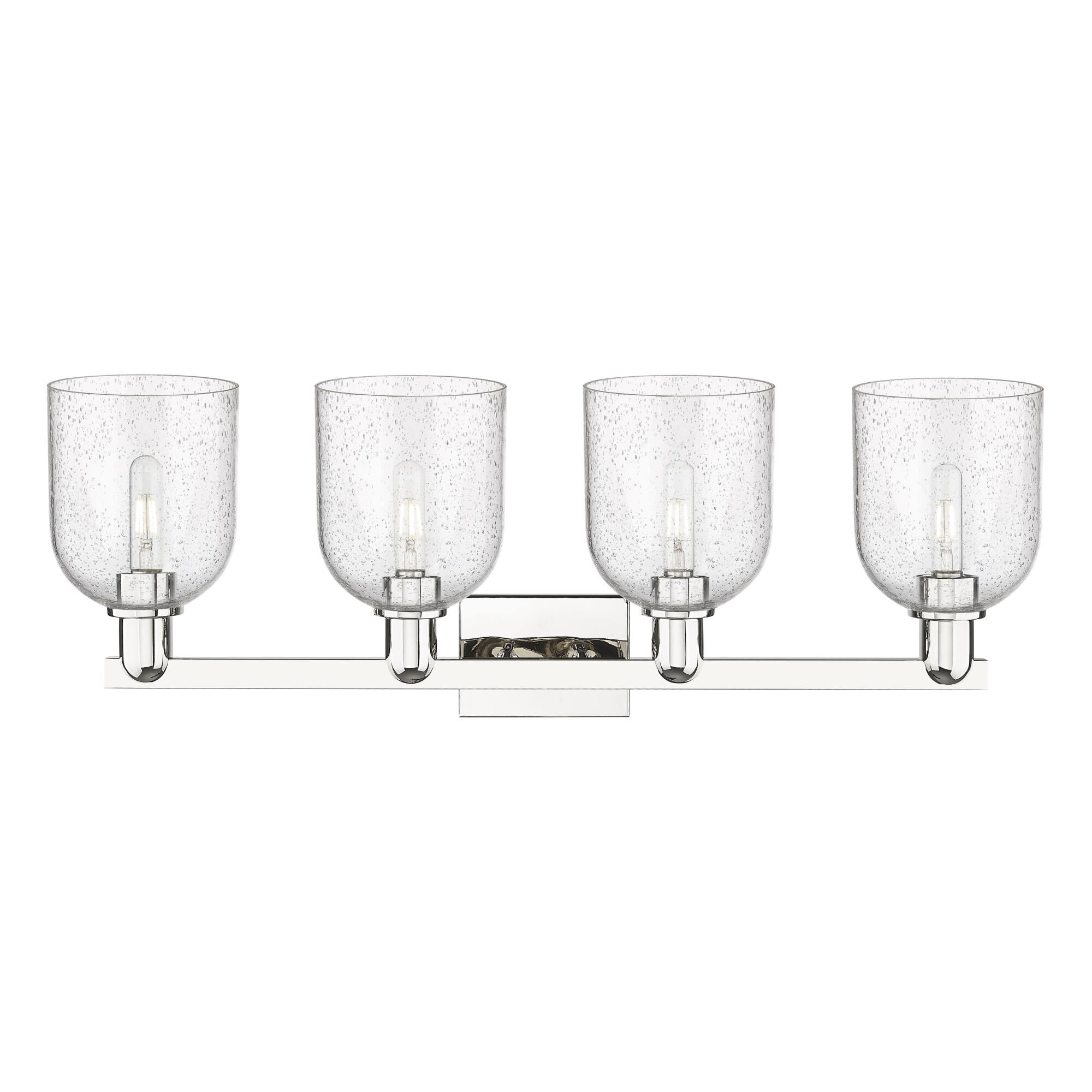 Shown in Polished Nickel finish and Seedy glass