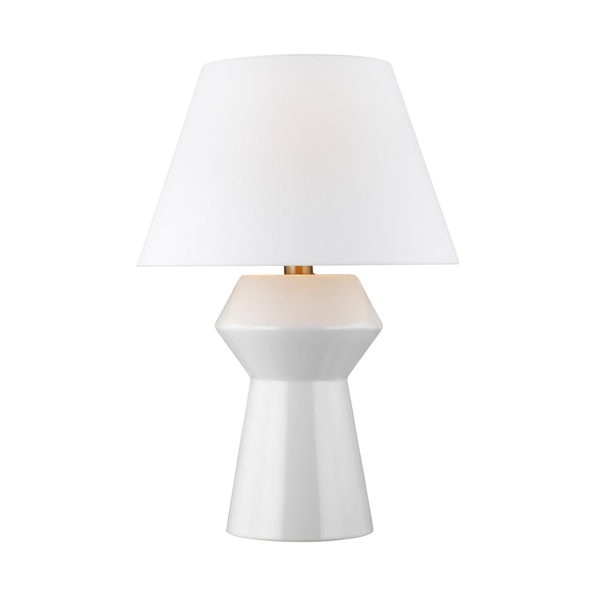 Shown in Arctic White finish and White Linen Fabric shade