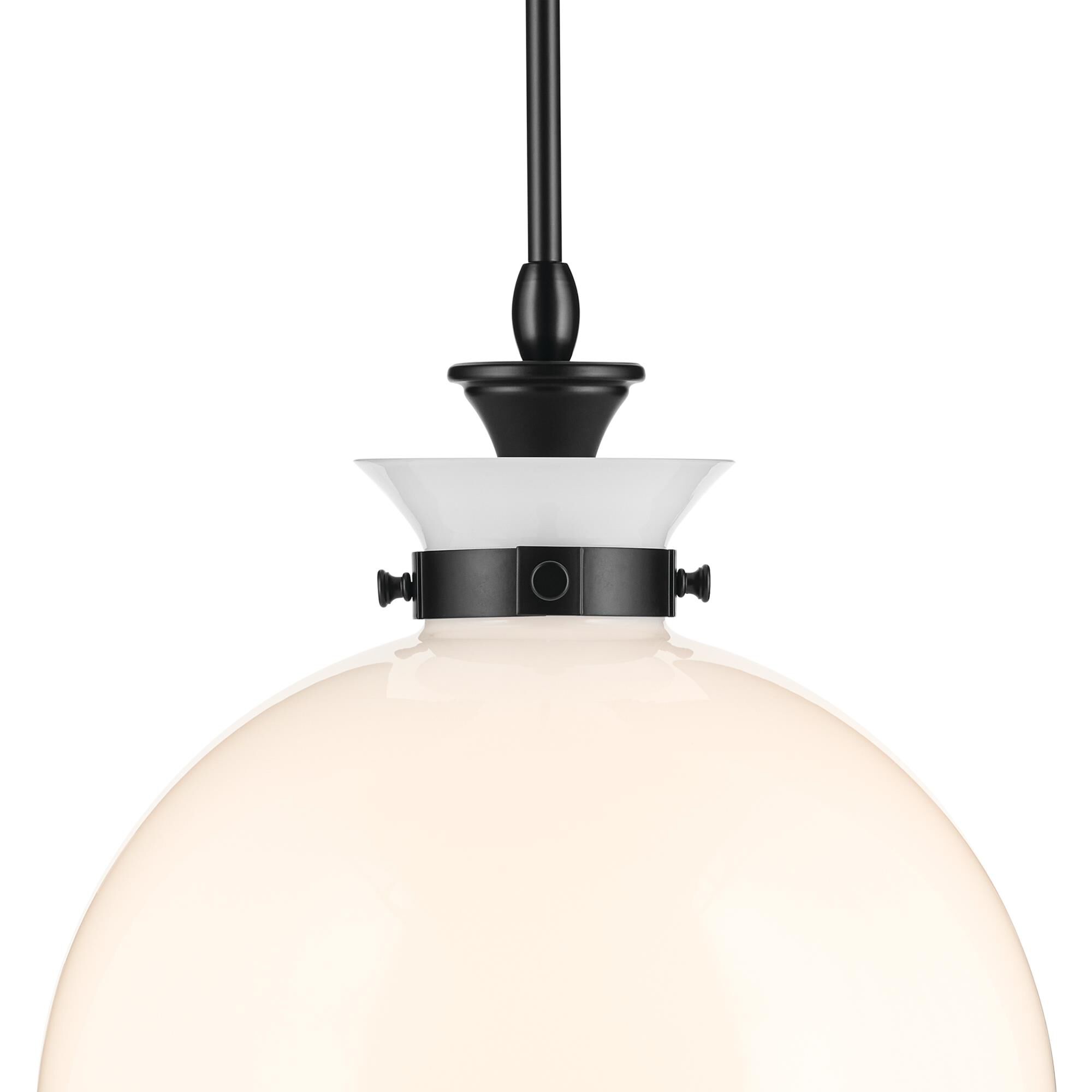 Shown in Black finish and Opal glass