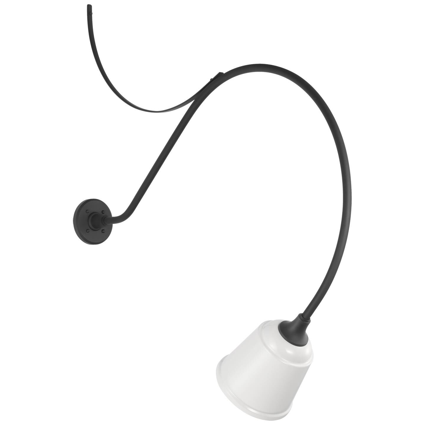 Shown in Matte Black finish and White shade