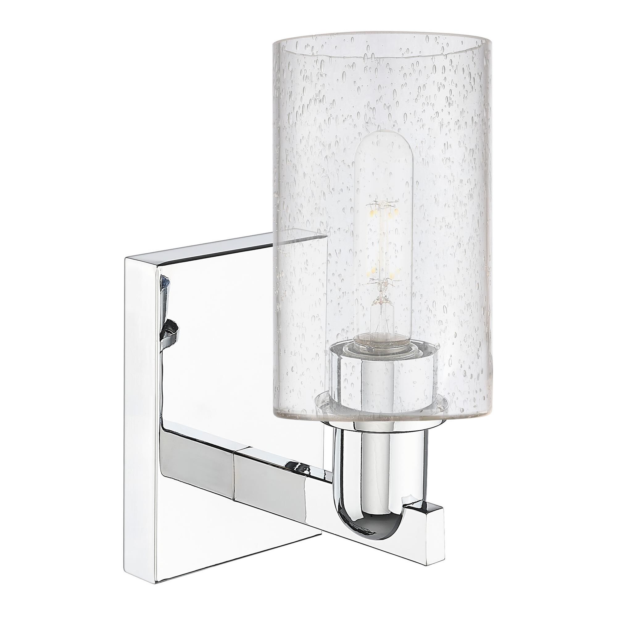 Shown in Polished Chrome finish and Seedy glass