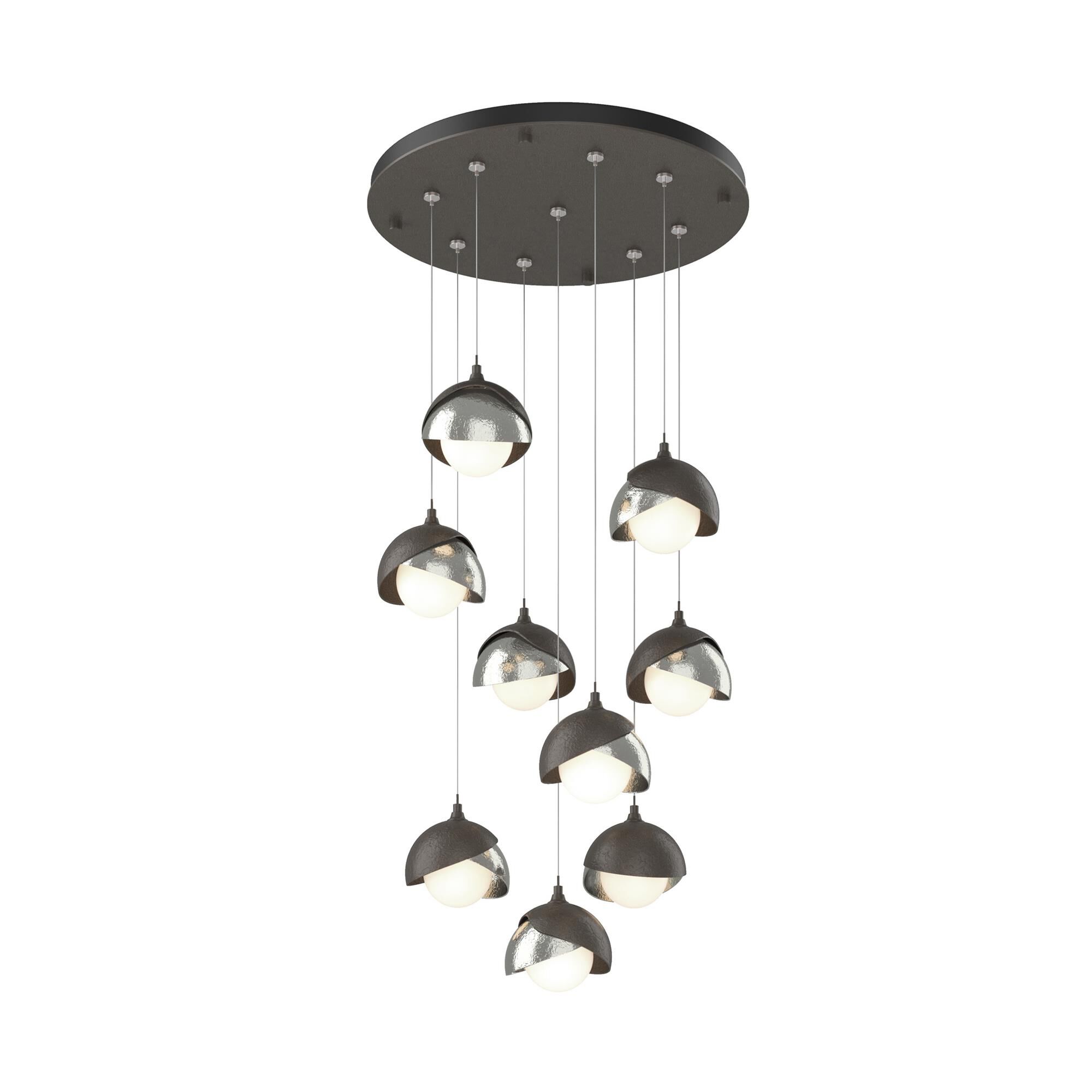 Shown in Dark Smoke finish and Opal (Gg) glass and Sterling (85) accent