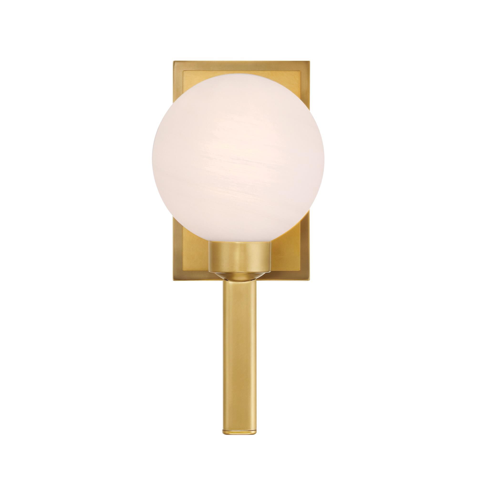 Shown in Legacy Brass finish and White glass and Etched Alabaster Glass shade