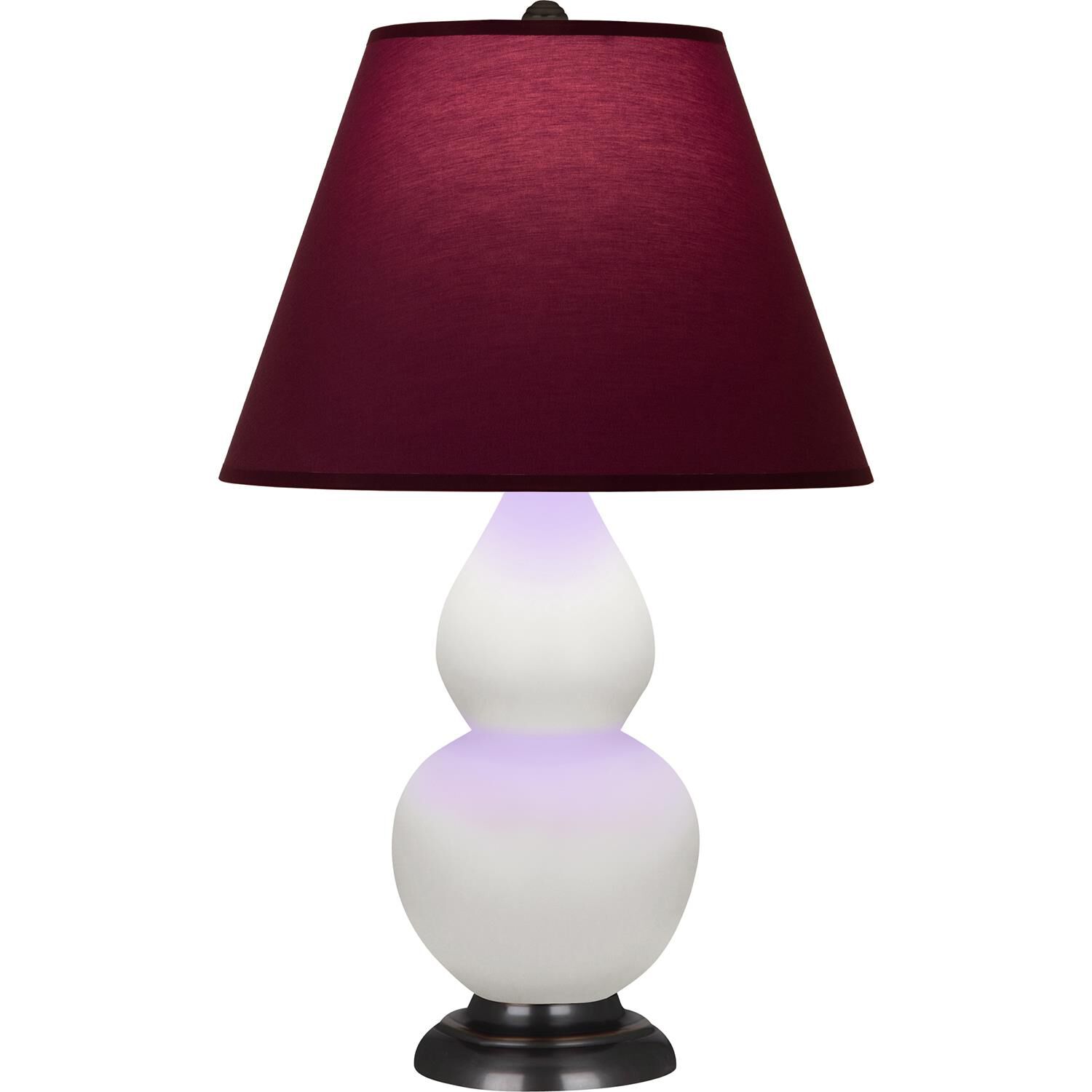 Shown in Matte Daisy finish and Plum and Lavender shade and Deep Patina Bronze accent