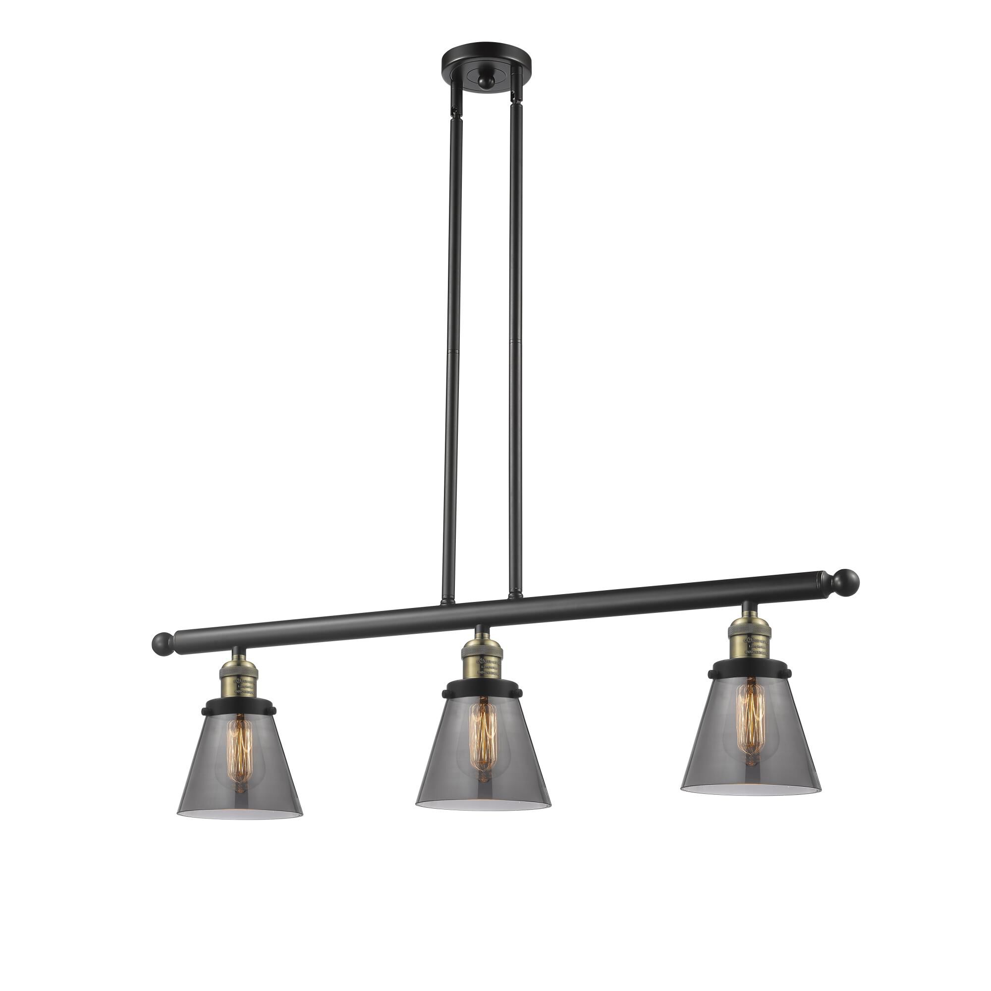 Shown in Black Antique Brass finish and Smoked glass